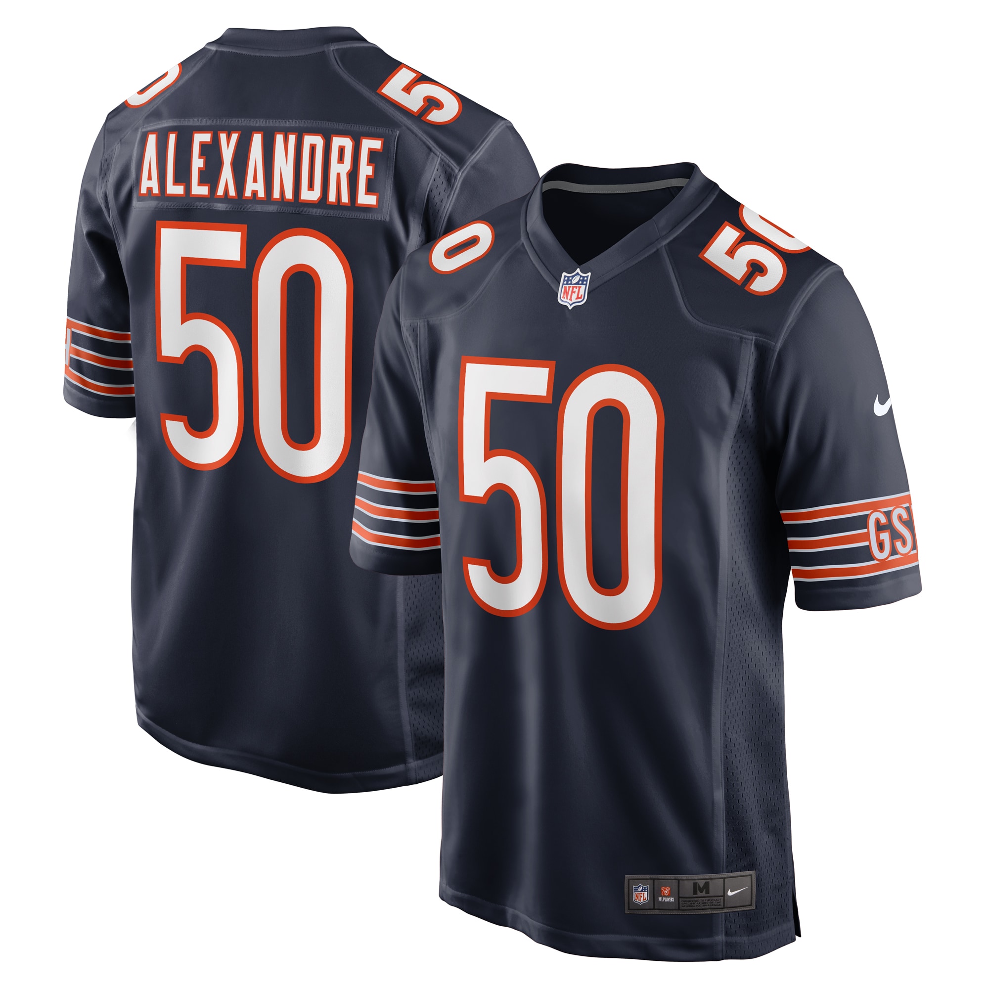 Men's Chicago Bears Deslin Alexandre Navy Team Game Jersey JS2485 Saliibo