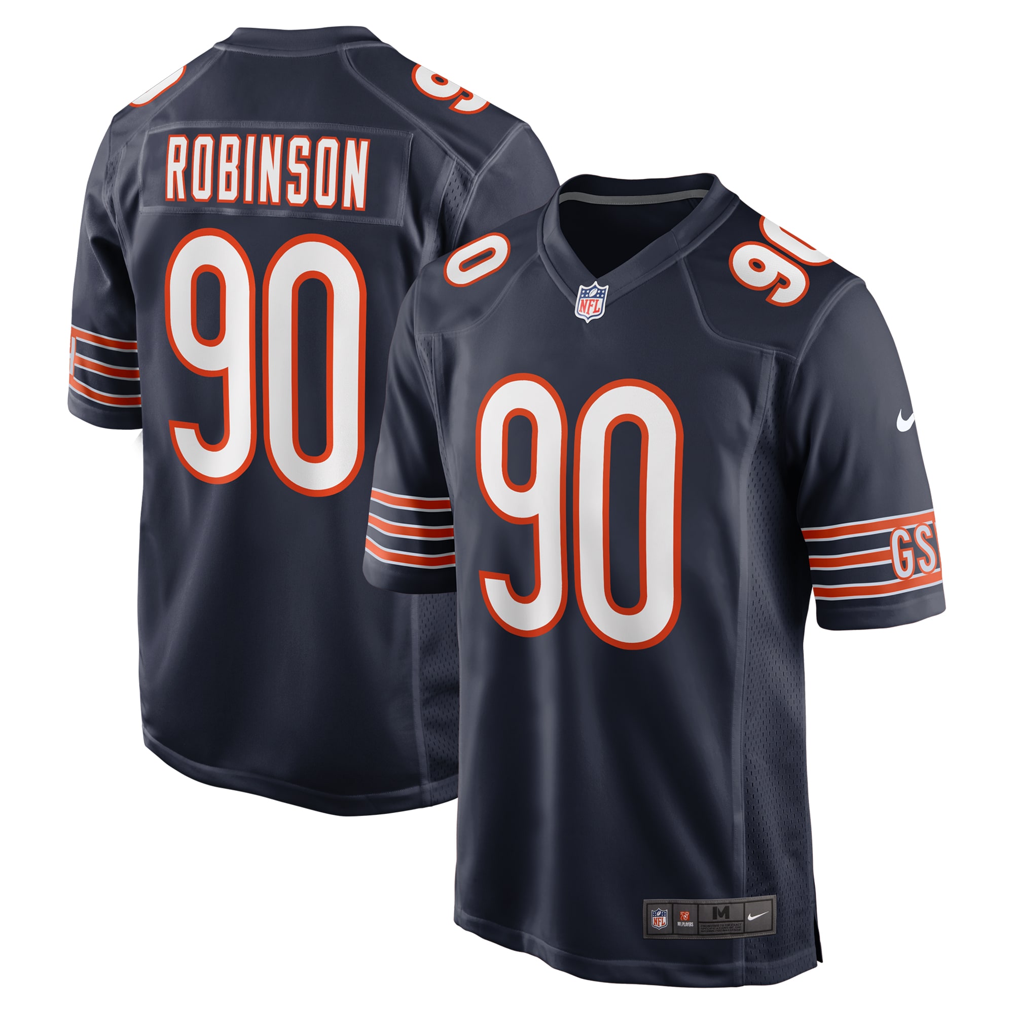 Men's Chicago Bears Dominique Robinson Navy Game Jersey JS8957 Saliibo