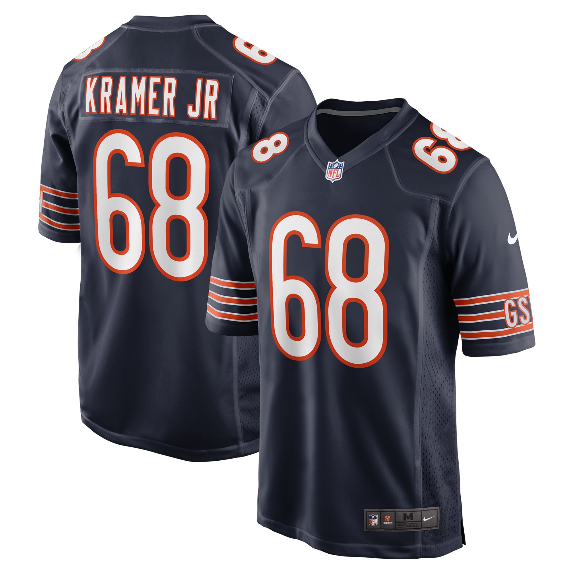 Men's Chicago Bears Doug Kramer Jr. Navy Game Jersey JS9264 Saliibo
