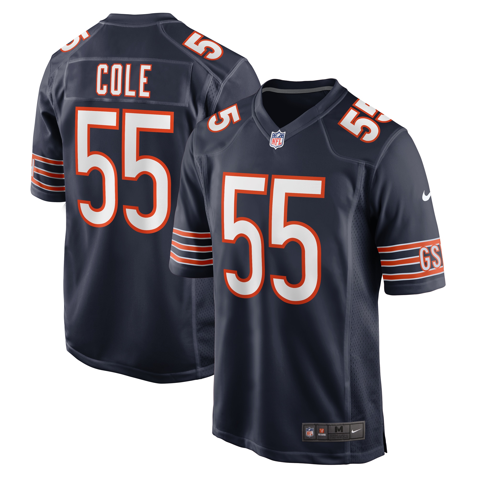 Men's Chicago Bears Dylan Cole Navy Game Jersey JS8262 Saliibo
