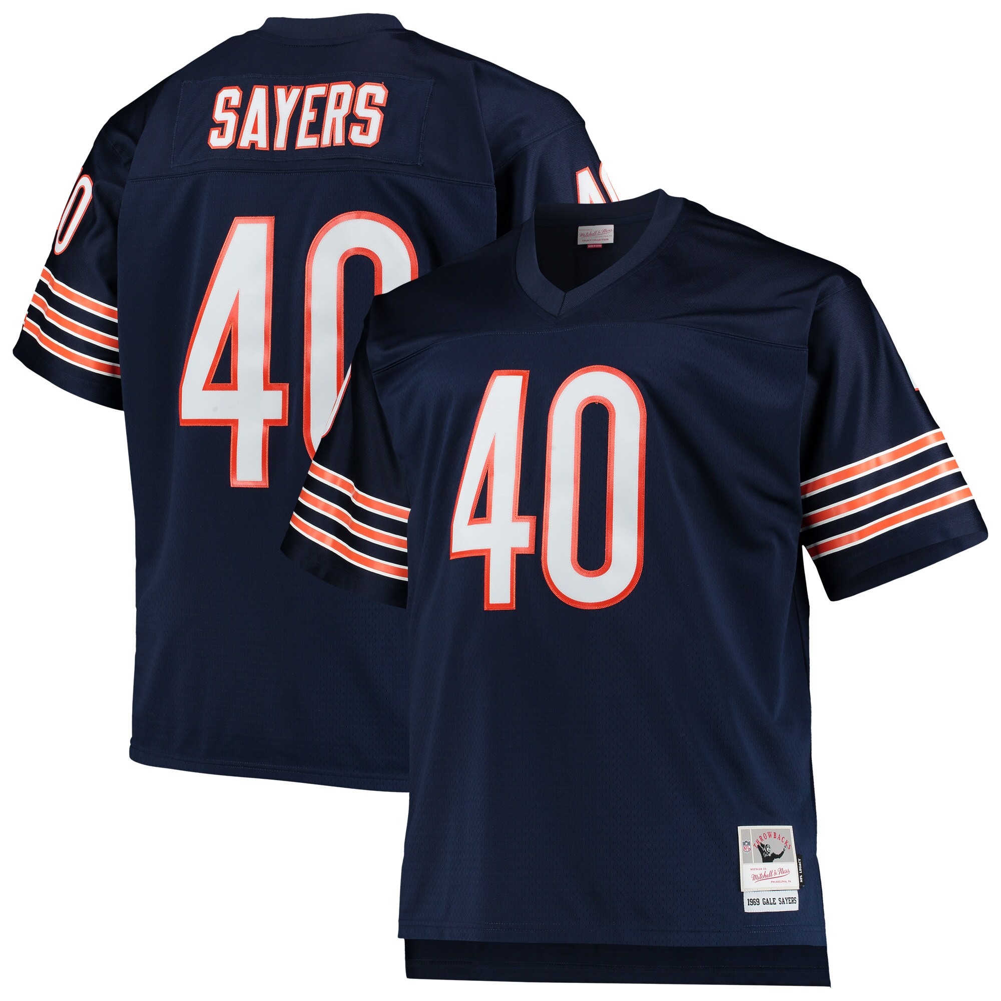 Men's Chicago Bears Gale Sayers Mitchell & Ness Navy Big & Tall 1969 Retired Player Jersey JS4413 Saliibo