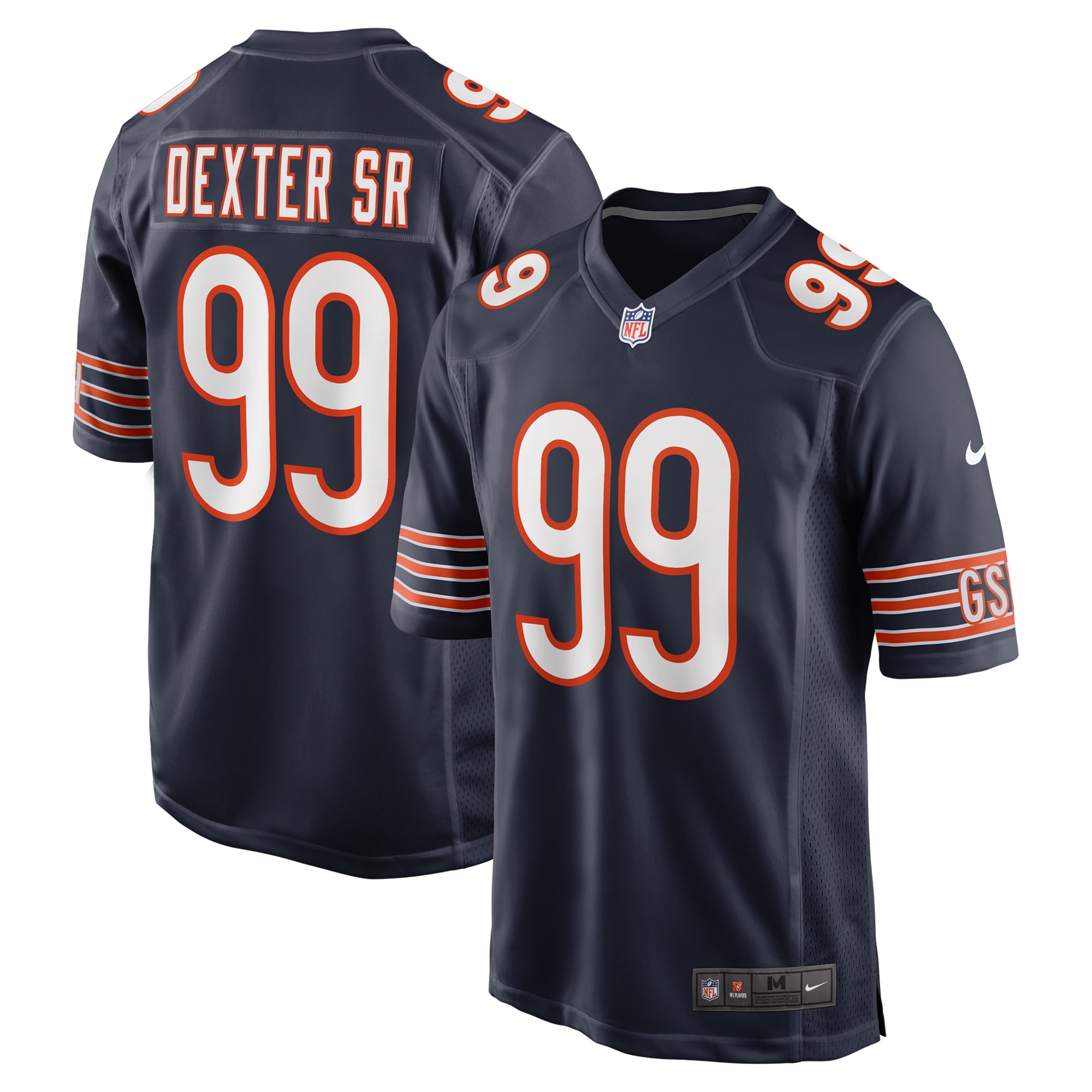 Men's Chicago Bears Gervon Dexter Sr. Navy Game Jersey JS2073 Saliibo