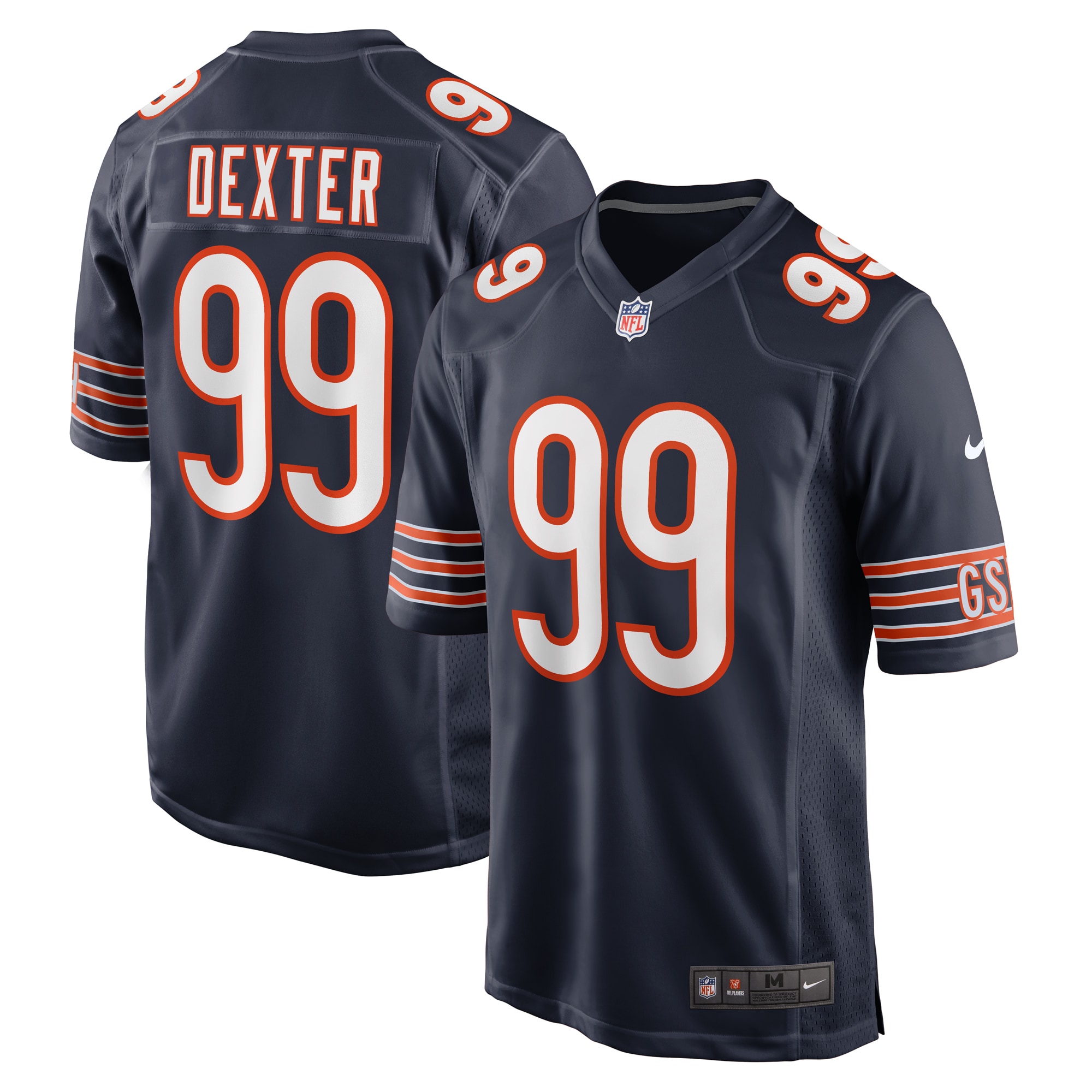 Men's Chicago Bears Gervon Dexter Sr Navy Team Game Jersey JS8037 Saliibo
