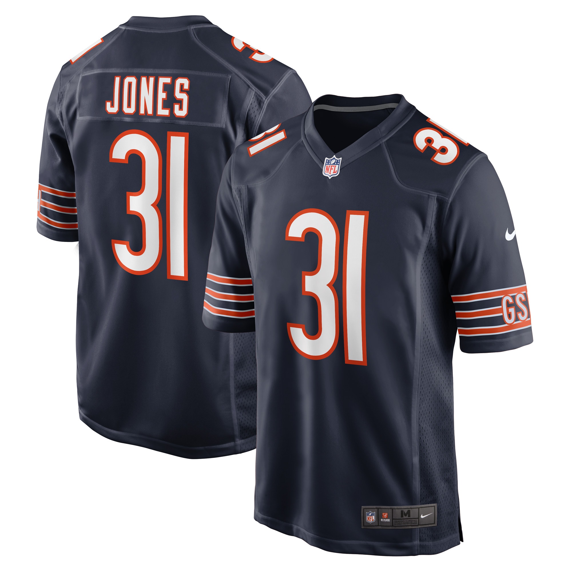 Men's Chicago Bears Jaylon Jones Navy Game Player Jersey JS2475 Saliibo