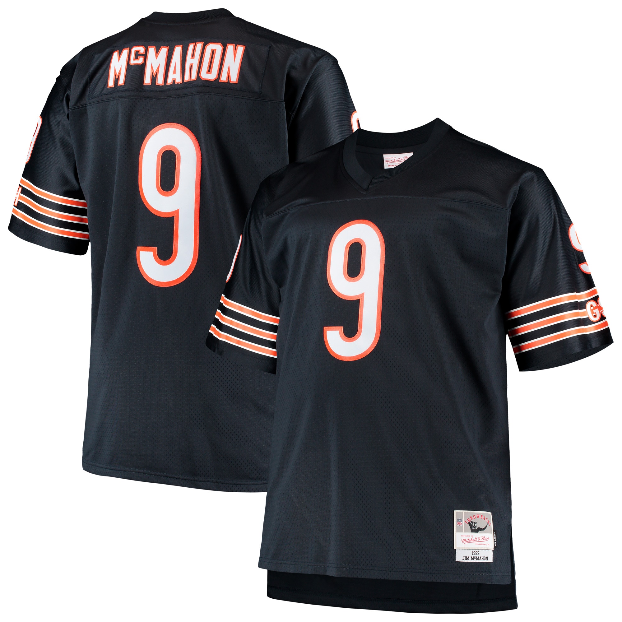 Men's Chicago Bears Jim McMahon Mitchell & Ness Navy Big & Tall 1985 Retired Player Jersey JS6152 Saliibo