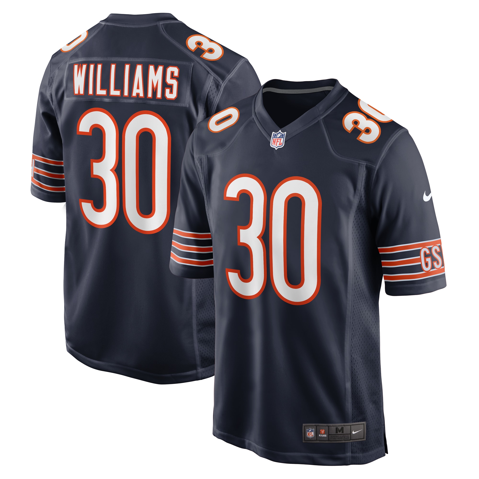 Men's Chicago Bears Joejuan Williams Navy Game Jersey JS2602 Saliibo