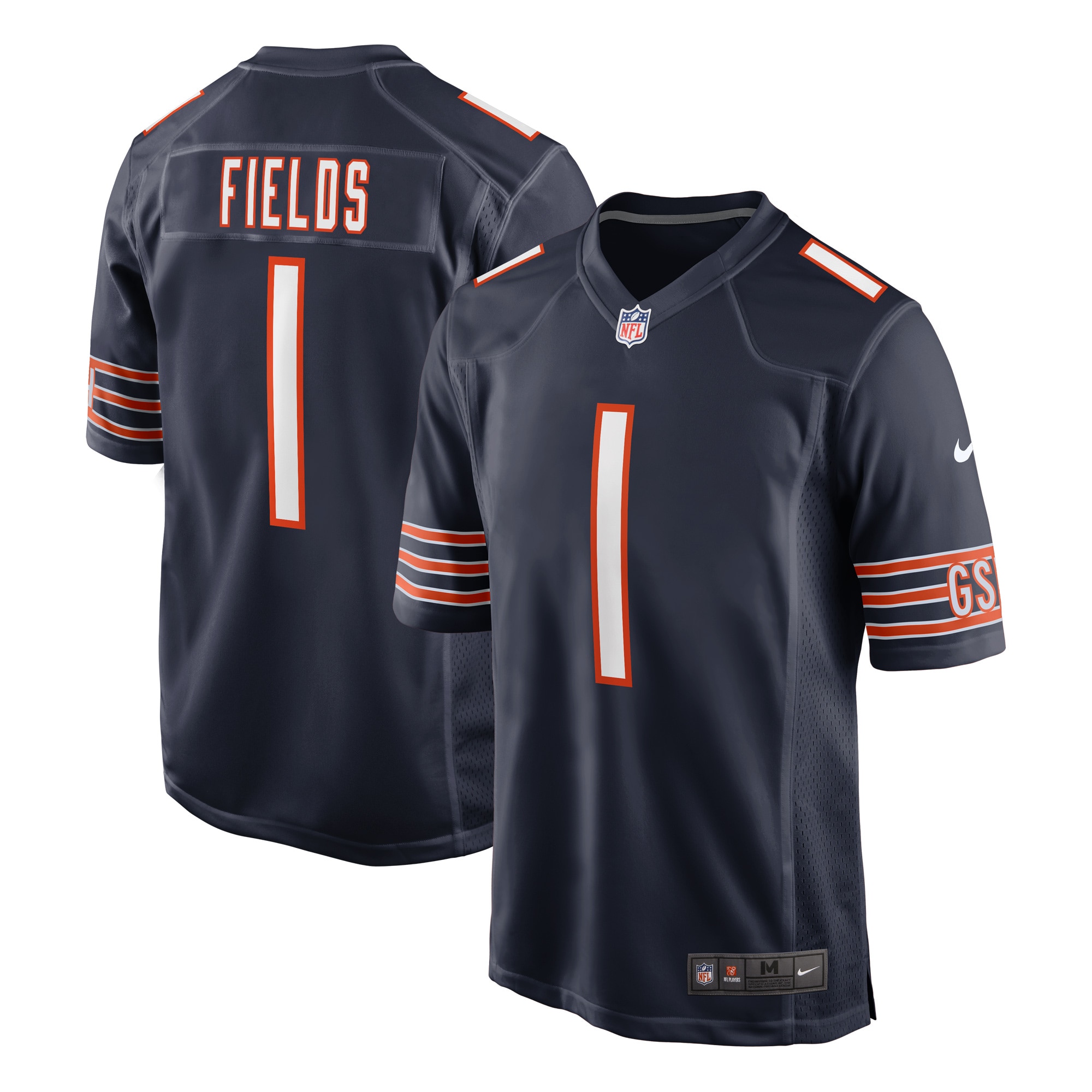 Men's Chicago Bears Justin Fields Navy Game Jersey JS3896 Saliibo