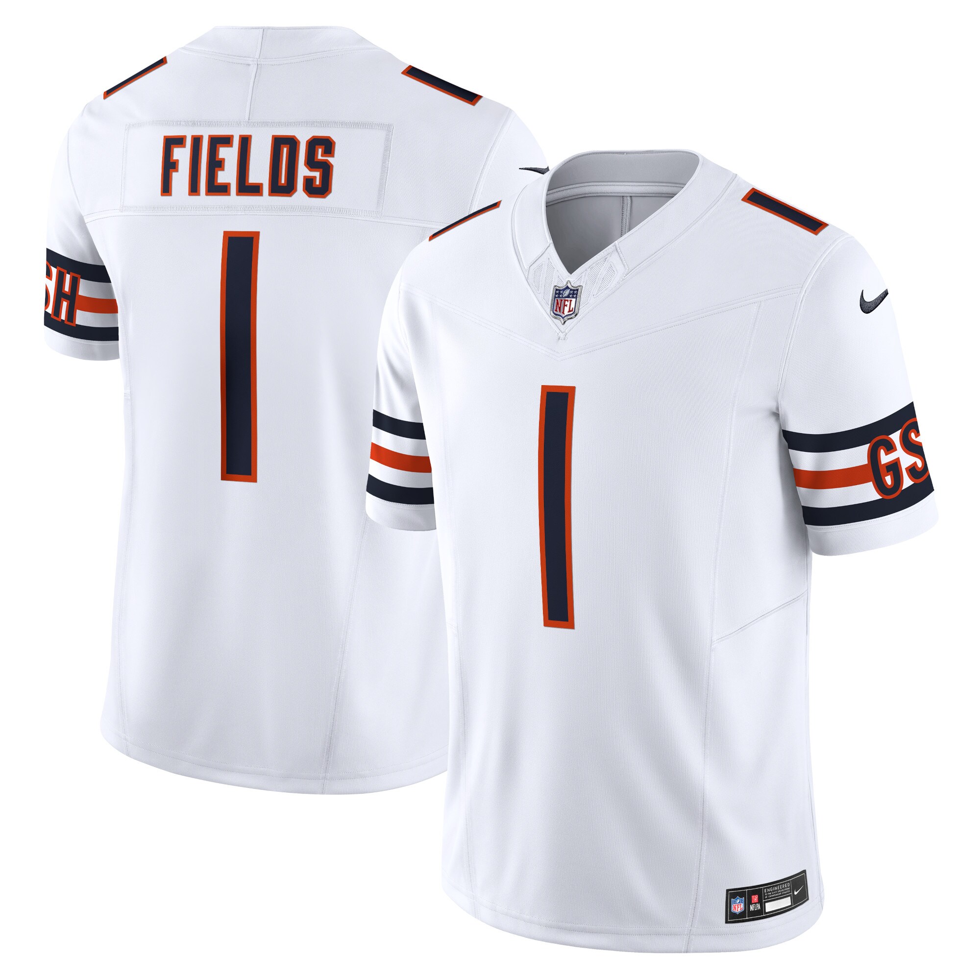 Men's Chicago Bears Justin Fields White Vapor F.U.S.E. Limited Jersey JS3983 Saliibo