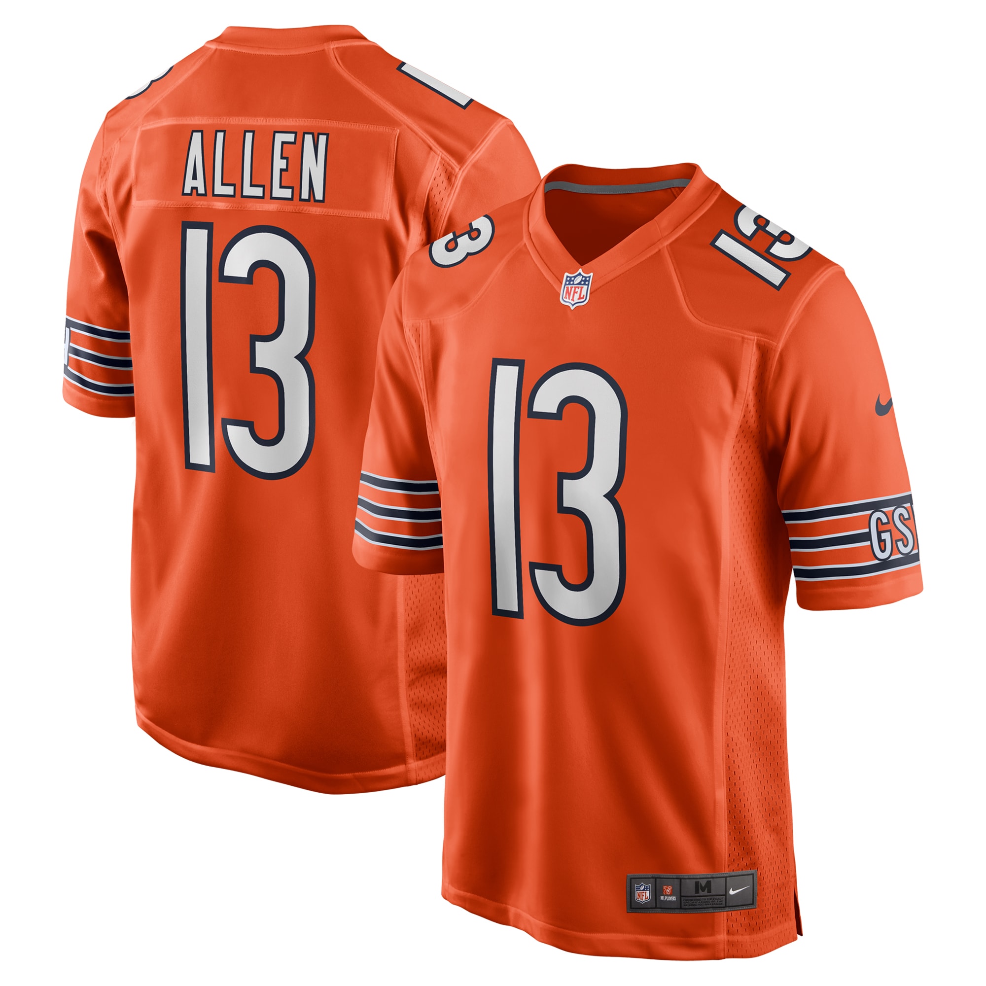 Men's Chicago Bears Keenan Allen Orange Alternate Game Jersey JS1563 Saliibo