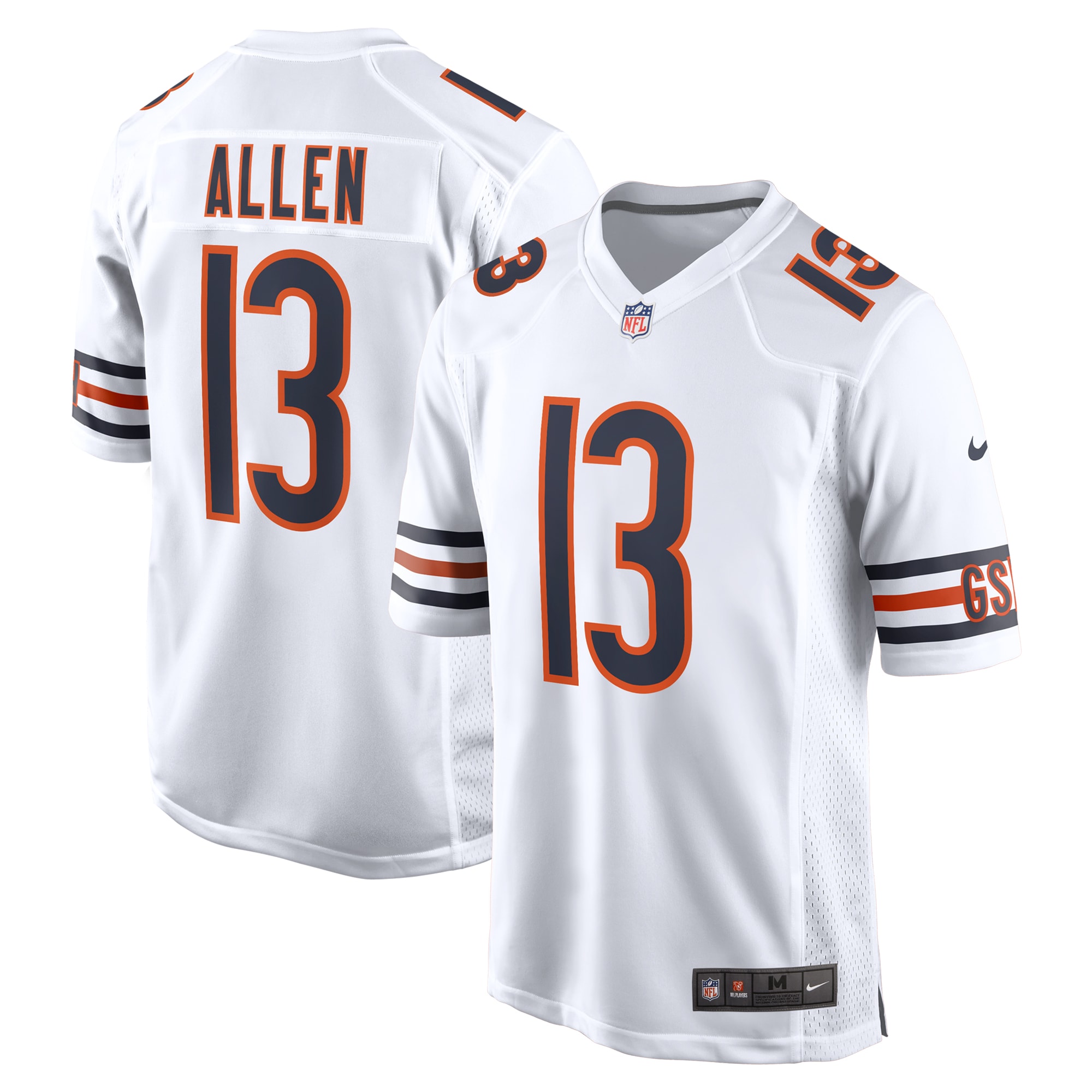 Men's Chicago Bears Keenan Allen White Game Jersey JS2764 Saliibo