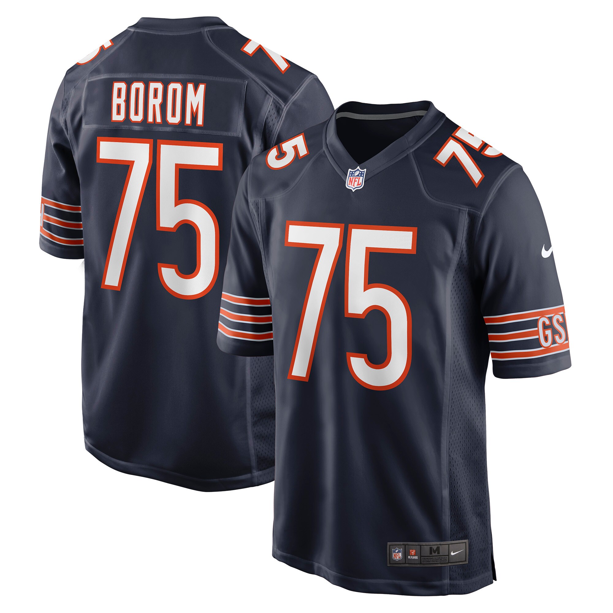 Men's Chicago Bears Larry Borom Navy Game Jersey JS4126 Saliibo