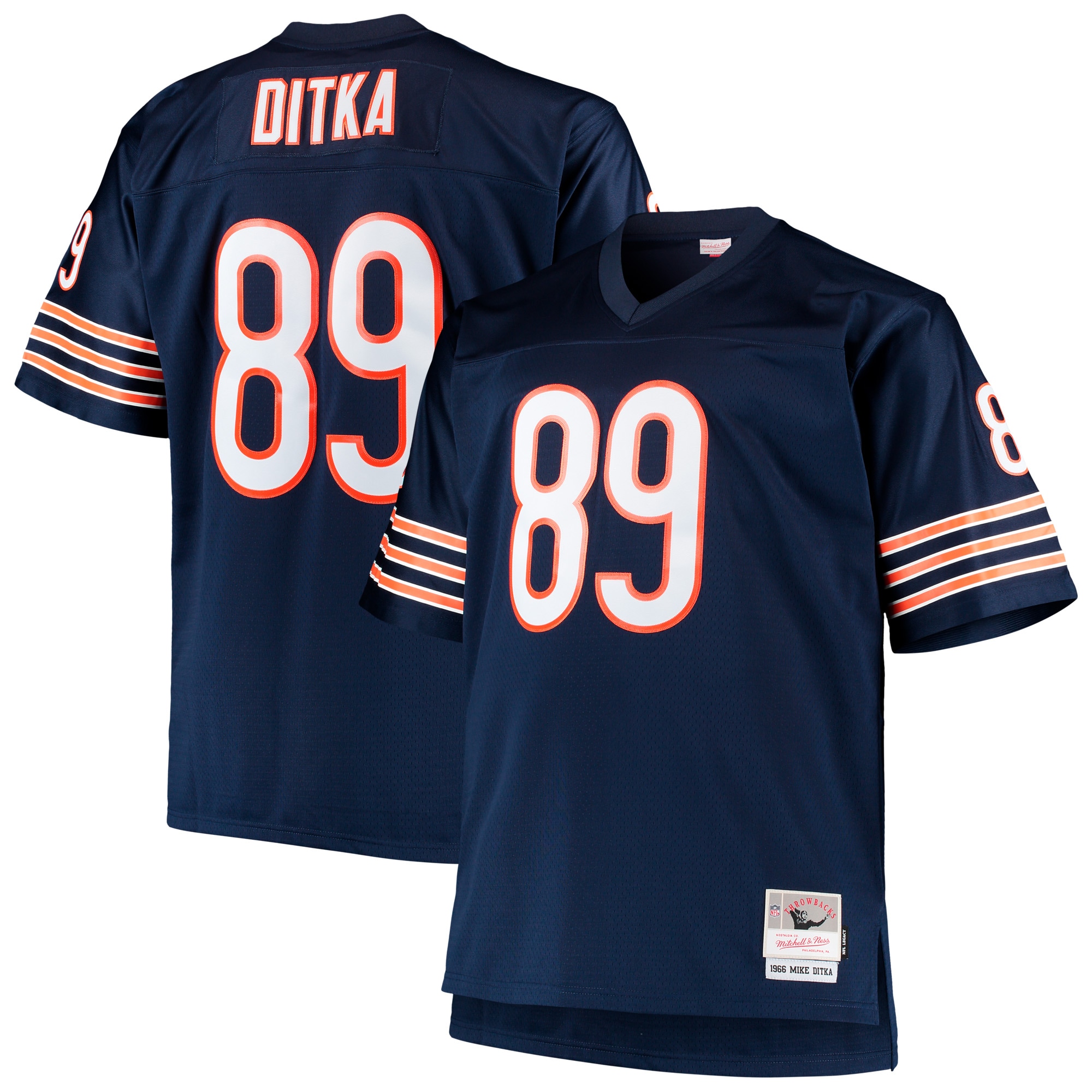Men's Chicago Bears Mike Ditka Mitchell & Ness Navy Big & Tall 1966 Retired Player Jersey JS9759 Saliibo