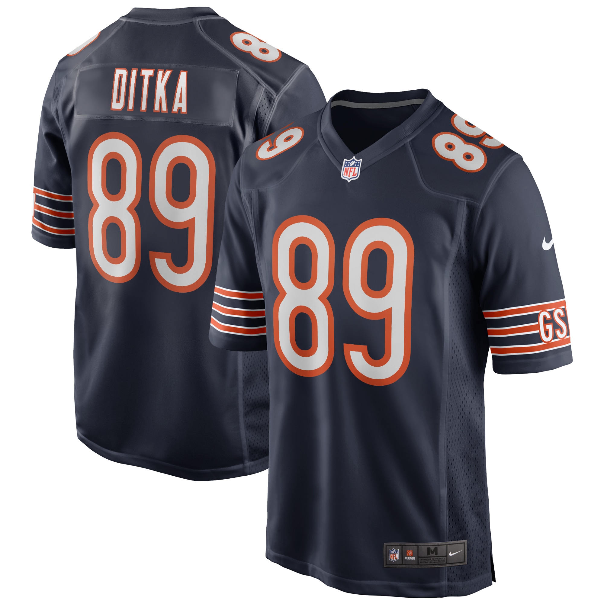 Men's Chicago Bears Mike Ditka Navy Game Retired Player Jersey JS9046 Saliibo