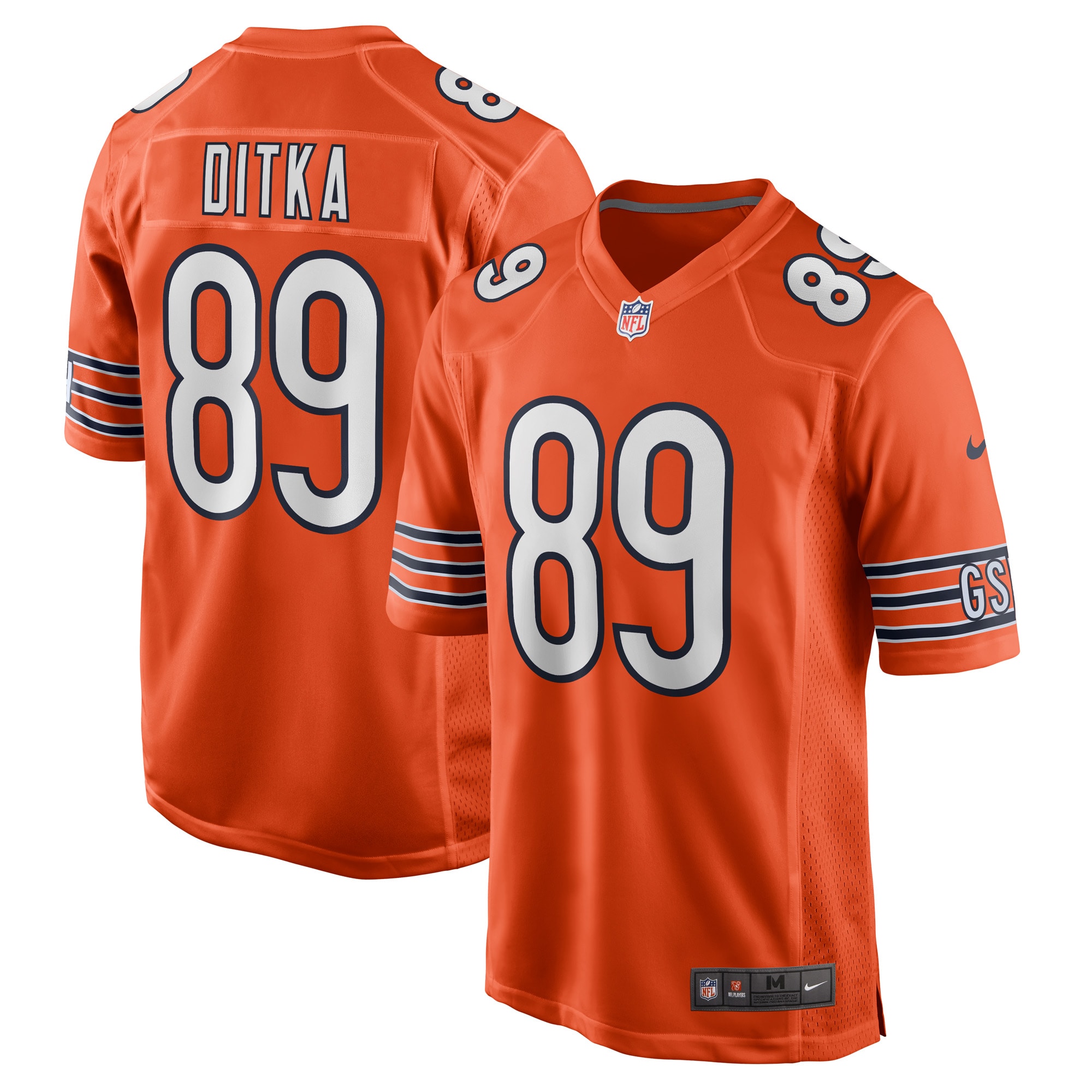 Men's Chicago Bears Mike Ditka Orange Retired Player Jersey JS9903 Saliibo
