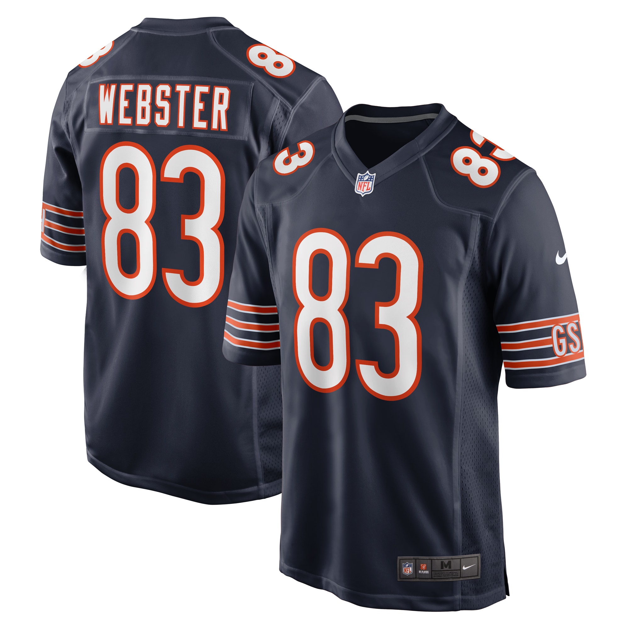 Men's Chicago Bears Nsimba Webster Navy Team Game Jersey JS9573 Saliibo
