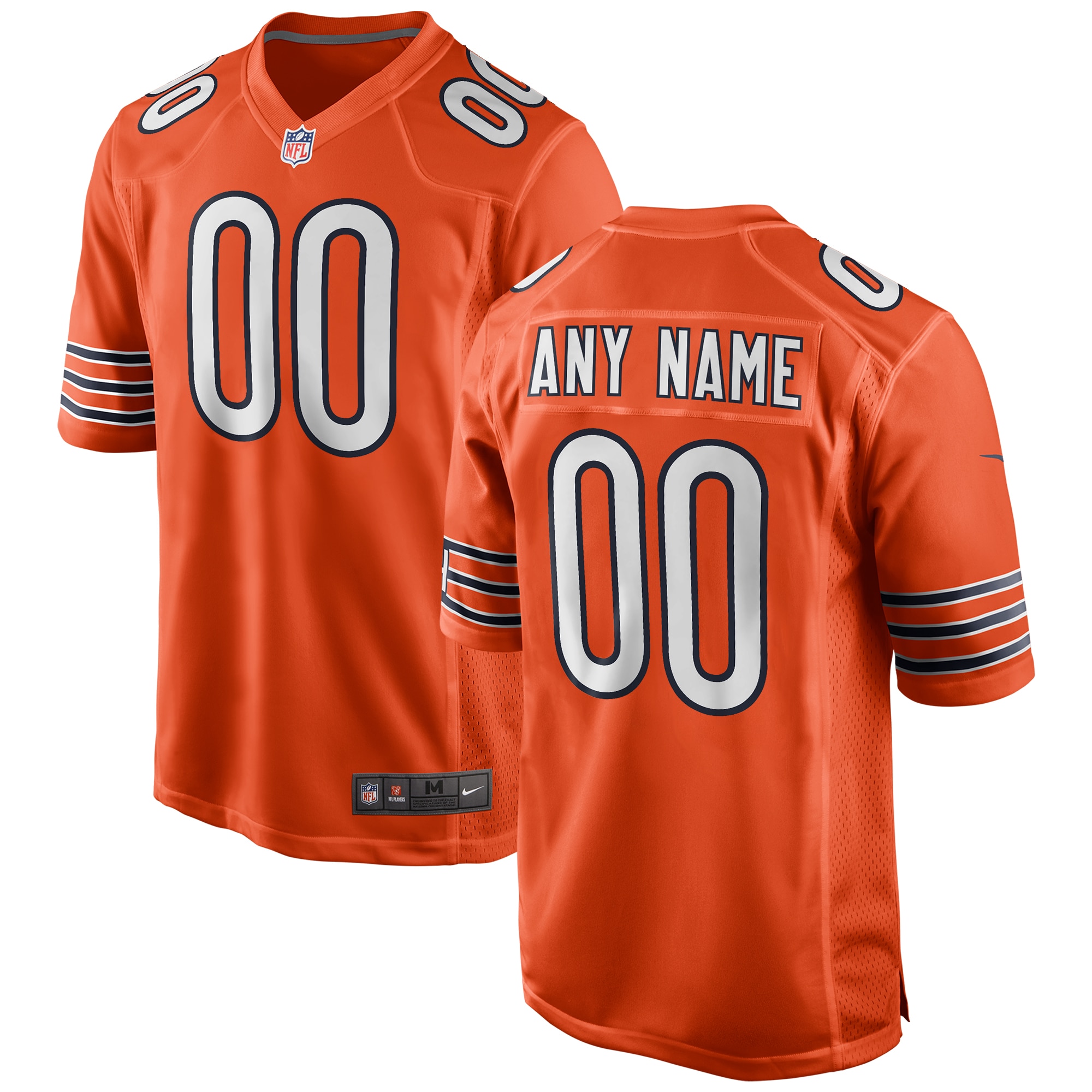 Men's Chicago Bears Orange Alternate Custom Game Jersey JS7953 Saliibo
