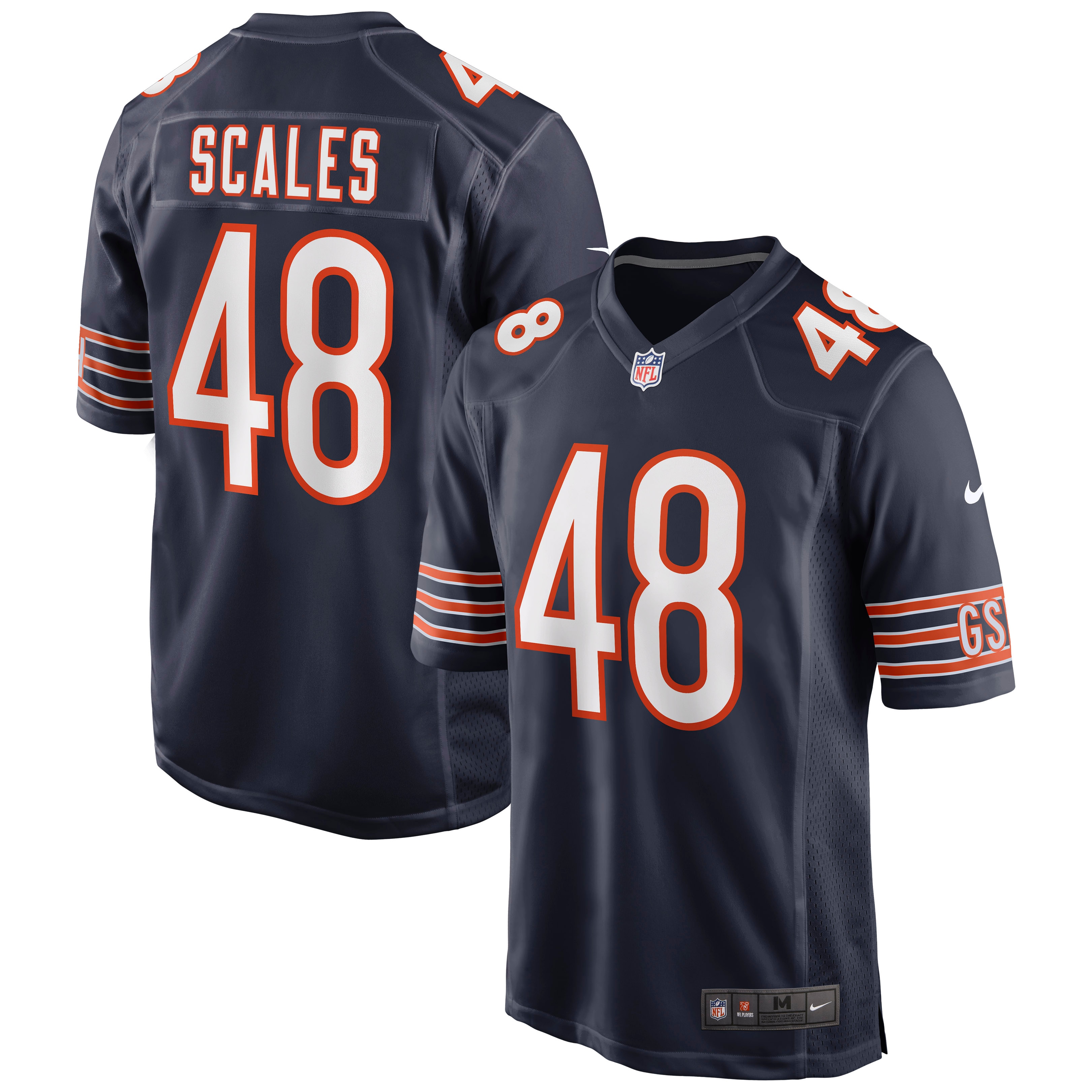 Men's Chicago Bears Patrick Scales Navy Game Jersey JS9501 Saliibo