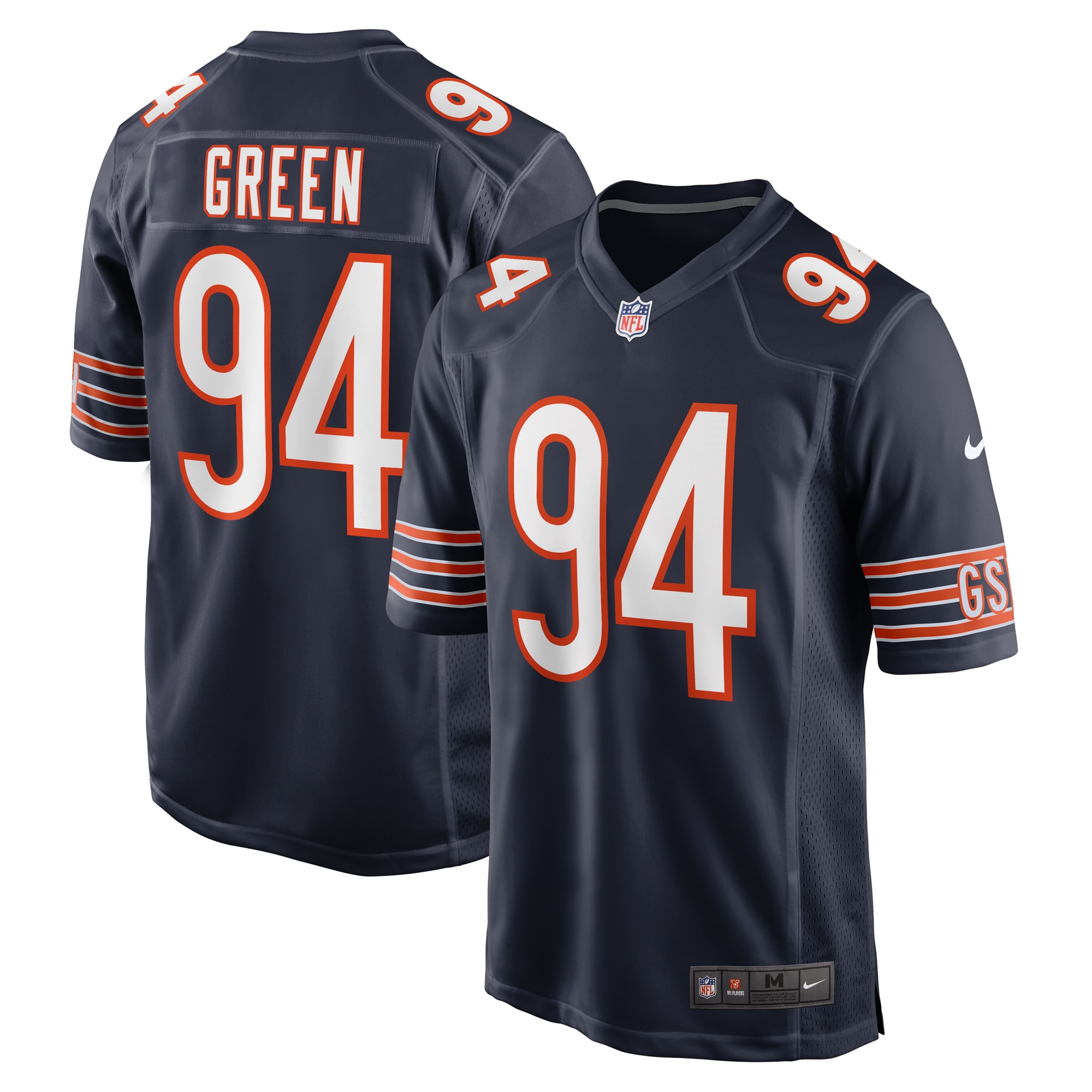 Men's Chicago Bears Rasheem Green Navy Game Jersey JS4055 Saliibo