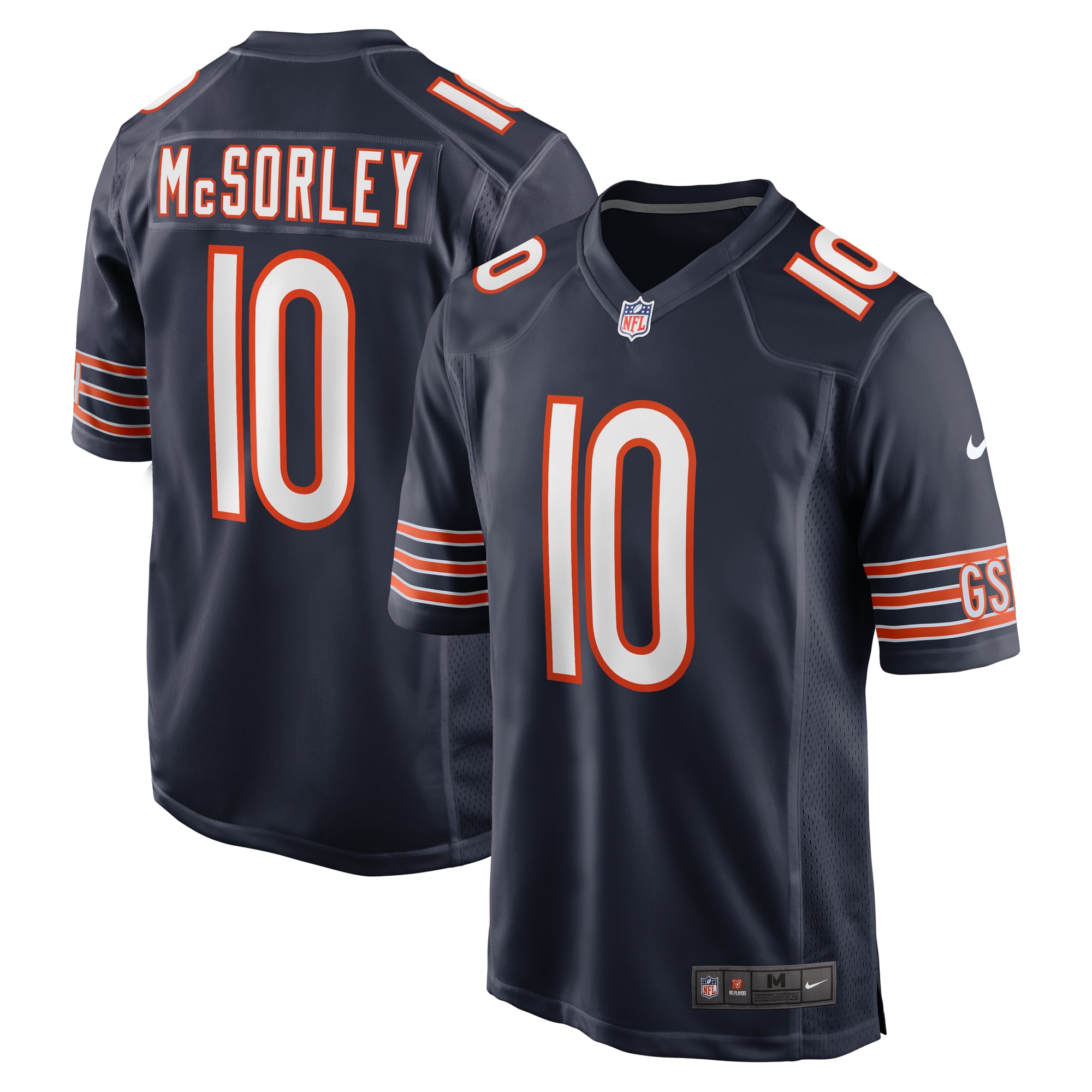 Men's Chicago Bears Trace McSorley Navy Team Game Jersey JS6814 Saliibo
