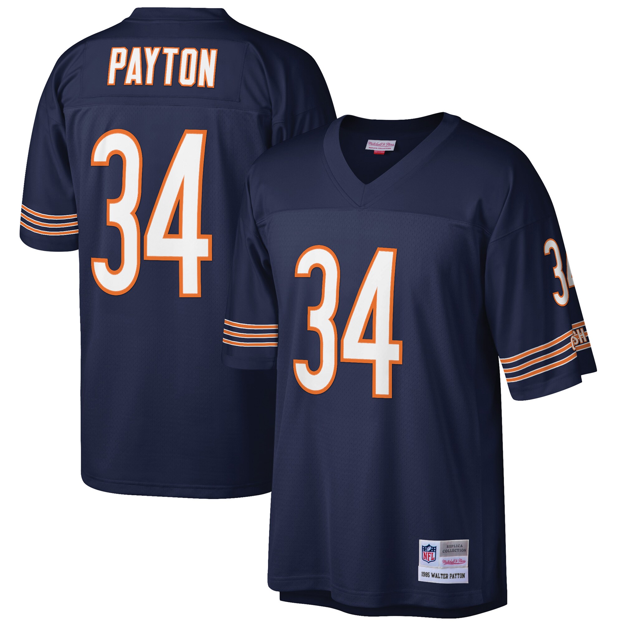 Men's Chicago Bears Walter Payton Mitchell & Ness Navy Big & Tall 1985 Retired Player Jersey JS9604 Saliibo