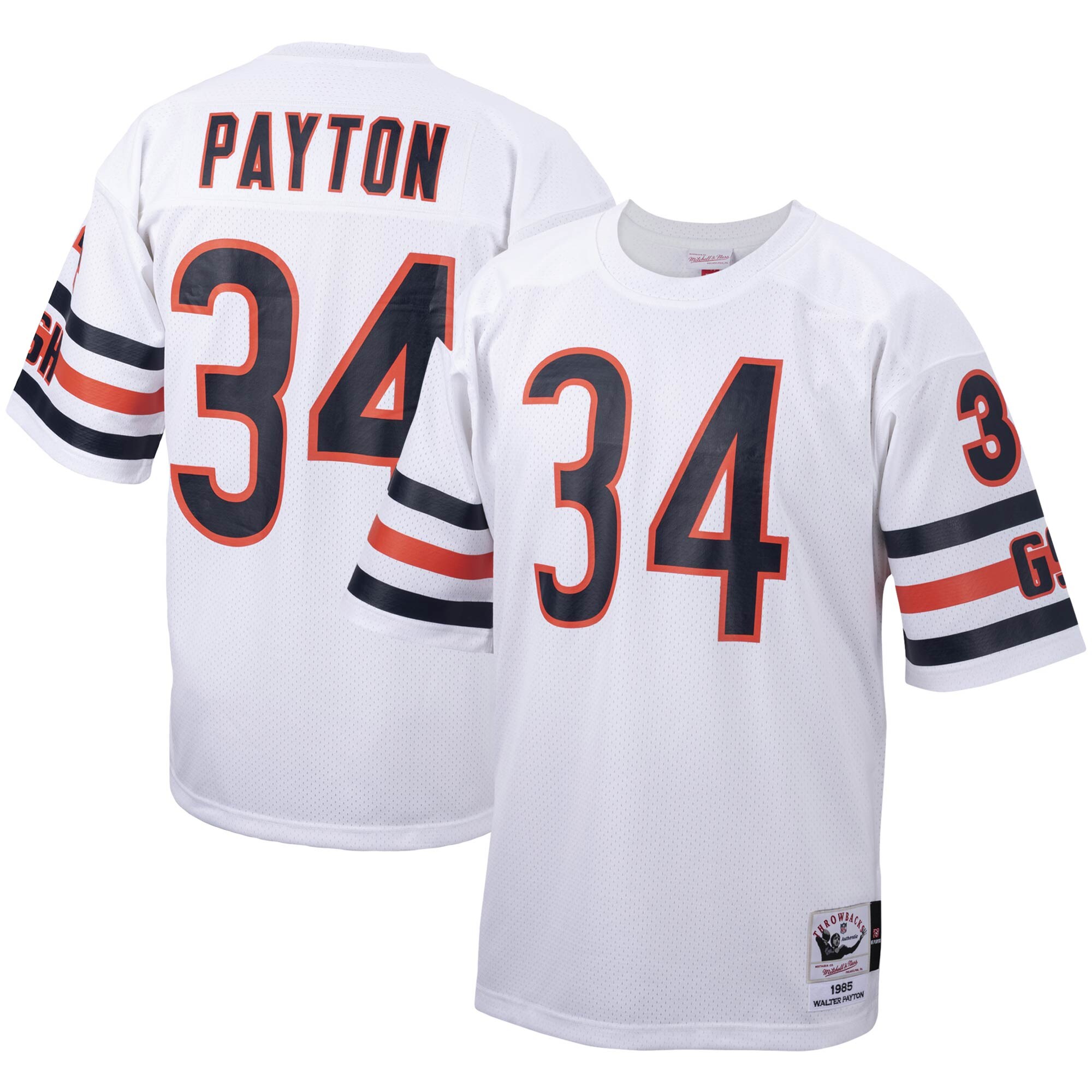 Men's Chicago Bears Walter Payton Mitchell & Ness White Big & Tall 1985 Retired Player Jersey JS7660 Saliibo