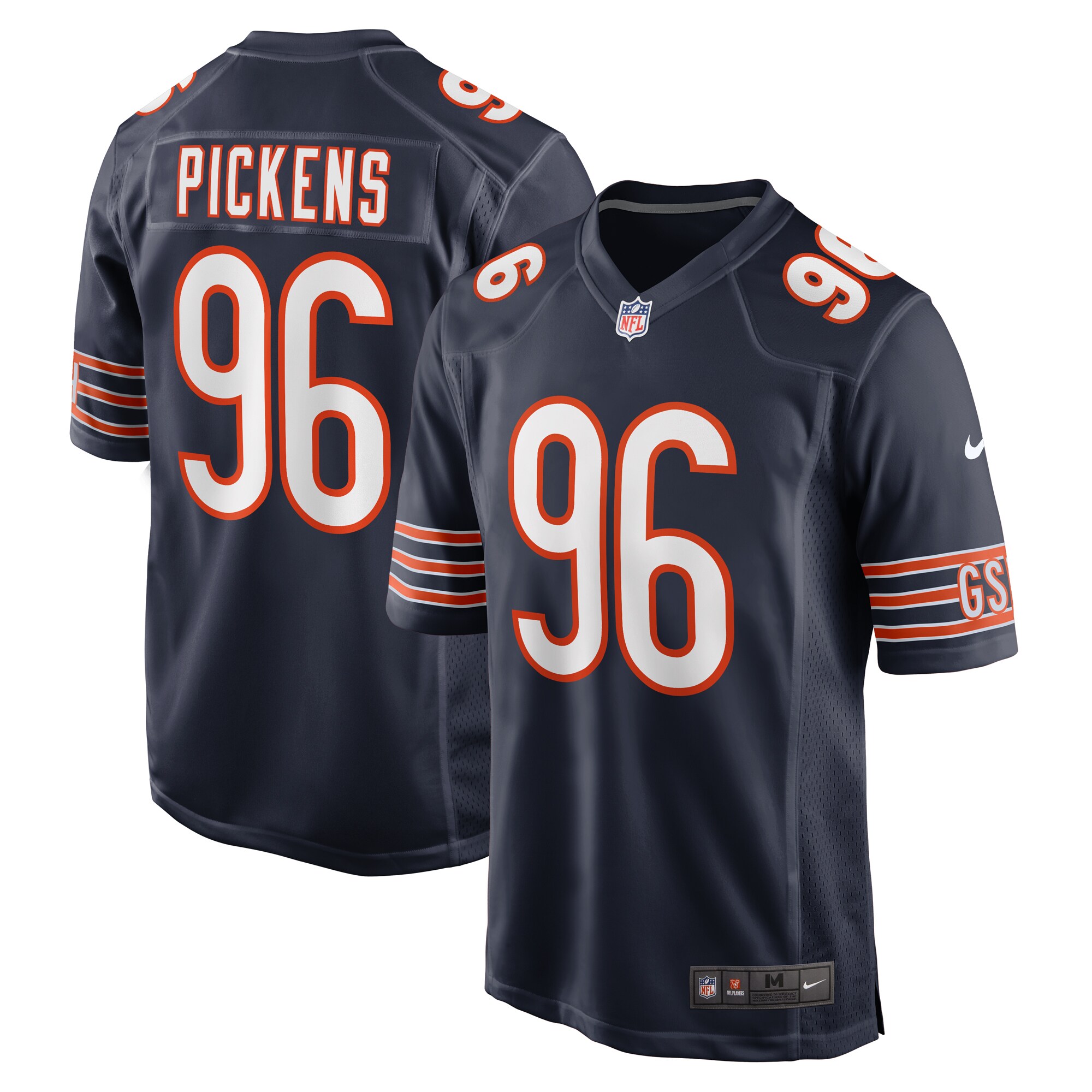 Men's Chicago Bears Zacch Pickens Navy Team Game Jersey JS2638 Saliibo