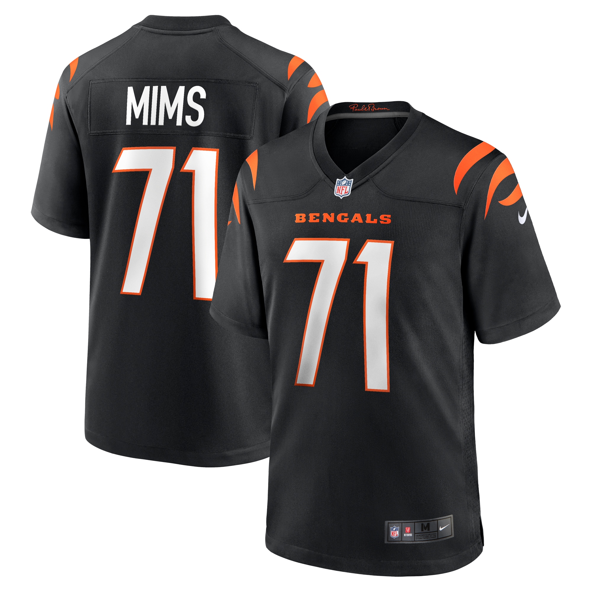 Men's Cincinnati Bengals Amarius Mims Black Player Game Jersey JS8378 Saliibo