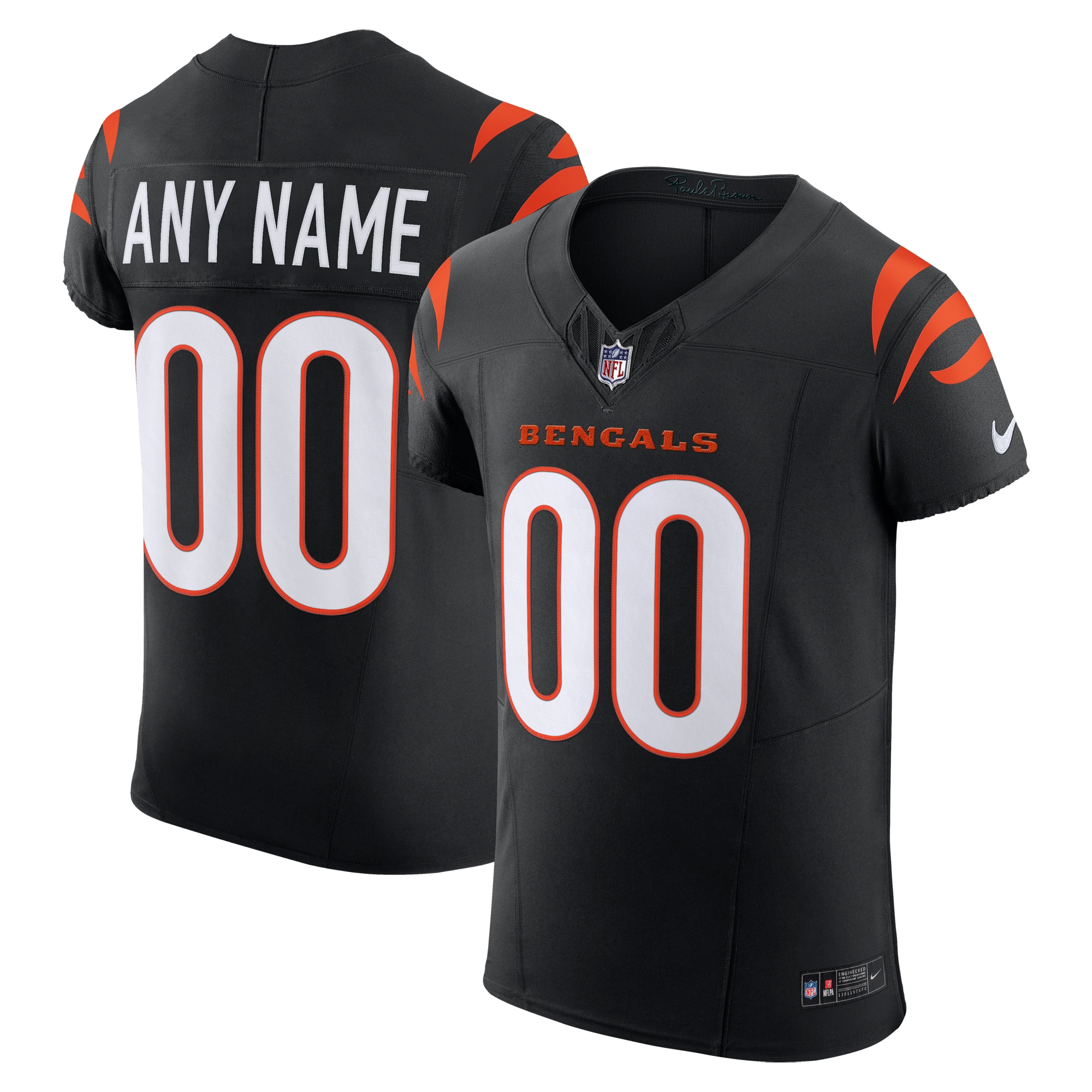 Men's Cincinnati Bengals Black Team Vapor F.U.S.E. Elite Custom Jersey JS5961 Saliibo