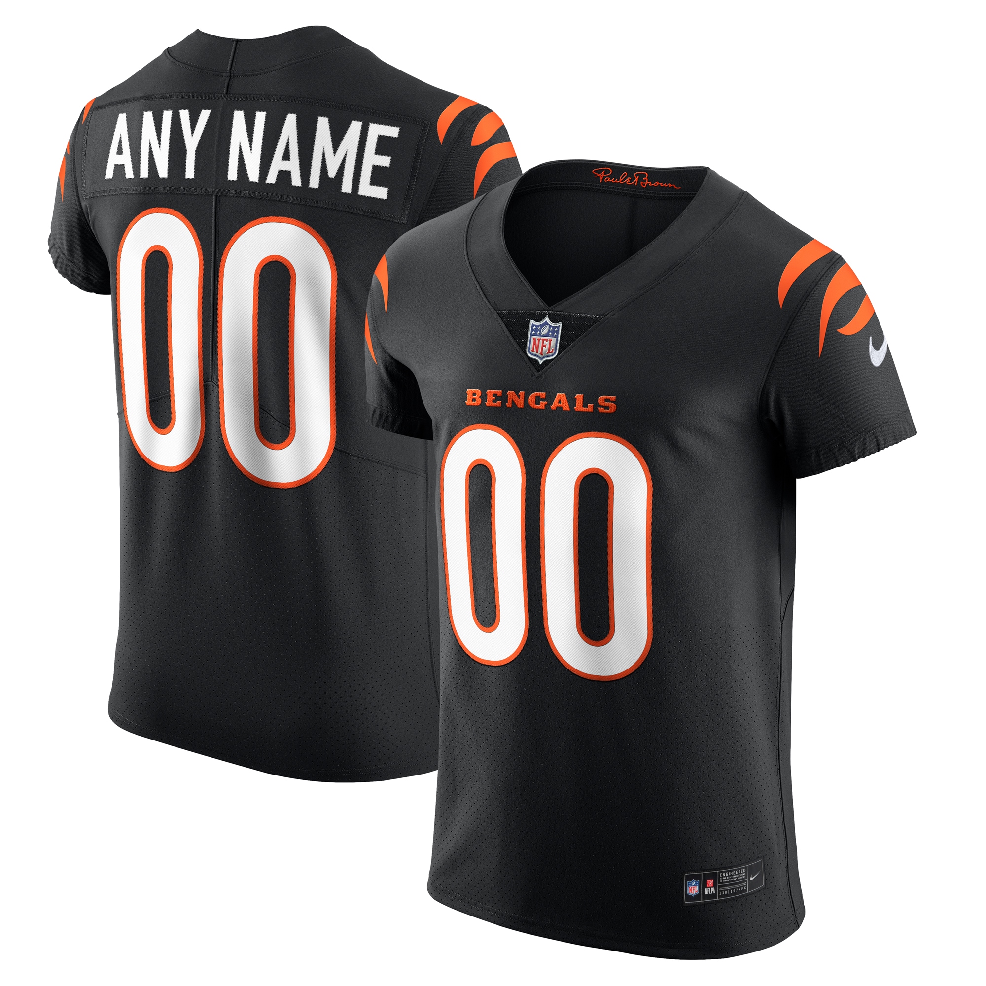 Men's Cincinnati Bengals Black Vapor Elite Custom Jersey JS9020 Saliibo