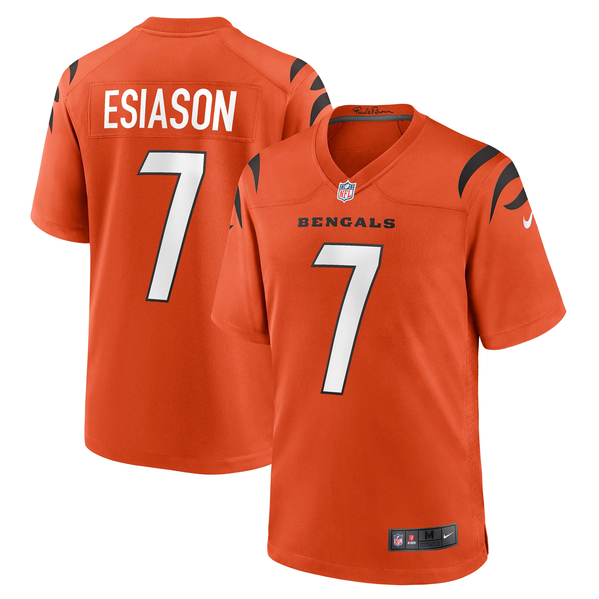 Men's Cincinnati Bengals Boomer Esiason Orange Retired Player Alternate Game Jersey JS9313 Saliibo