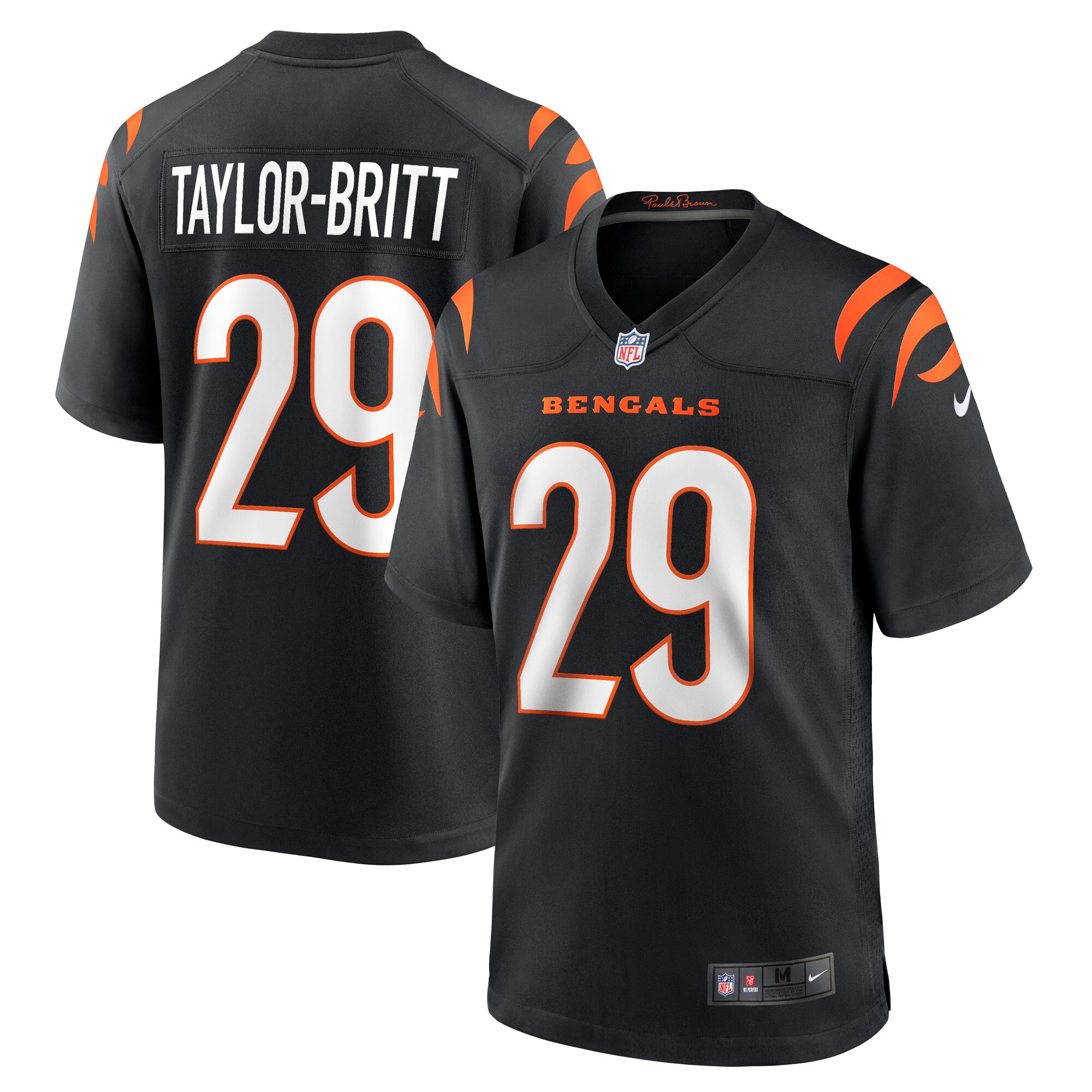 Men's Cincinnati Bengals Cam Taylor-Britt Black Game Player Jersey JS2916 Saliibo