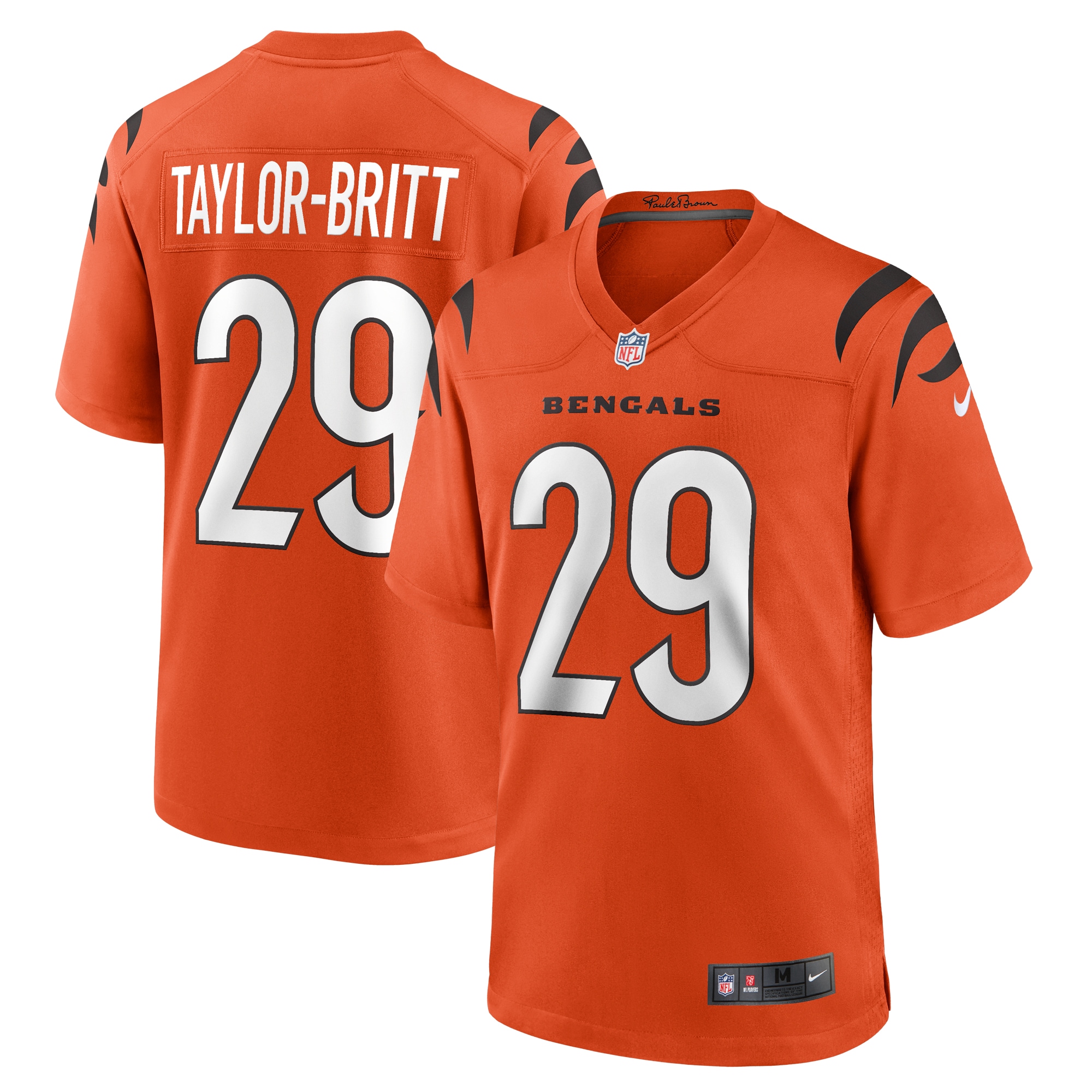 Men's Cincinnati Bengals Cam Taylor-Britt Orange Alternate Game Jersey JS3350 Saliibo