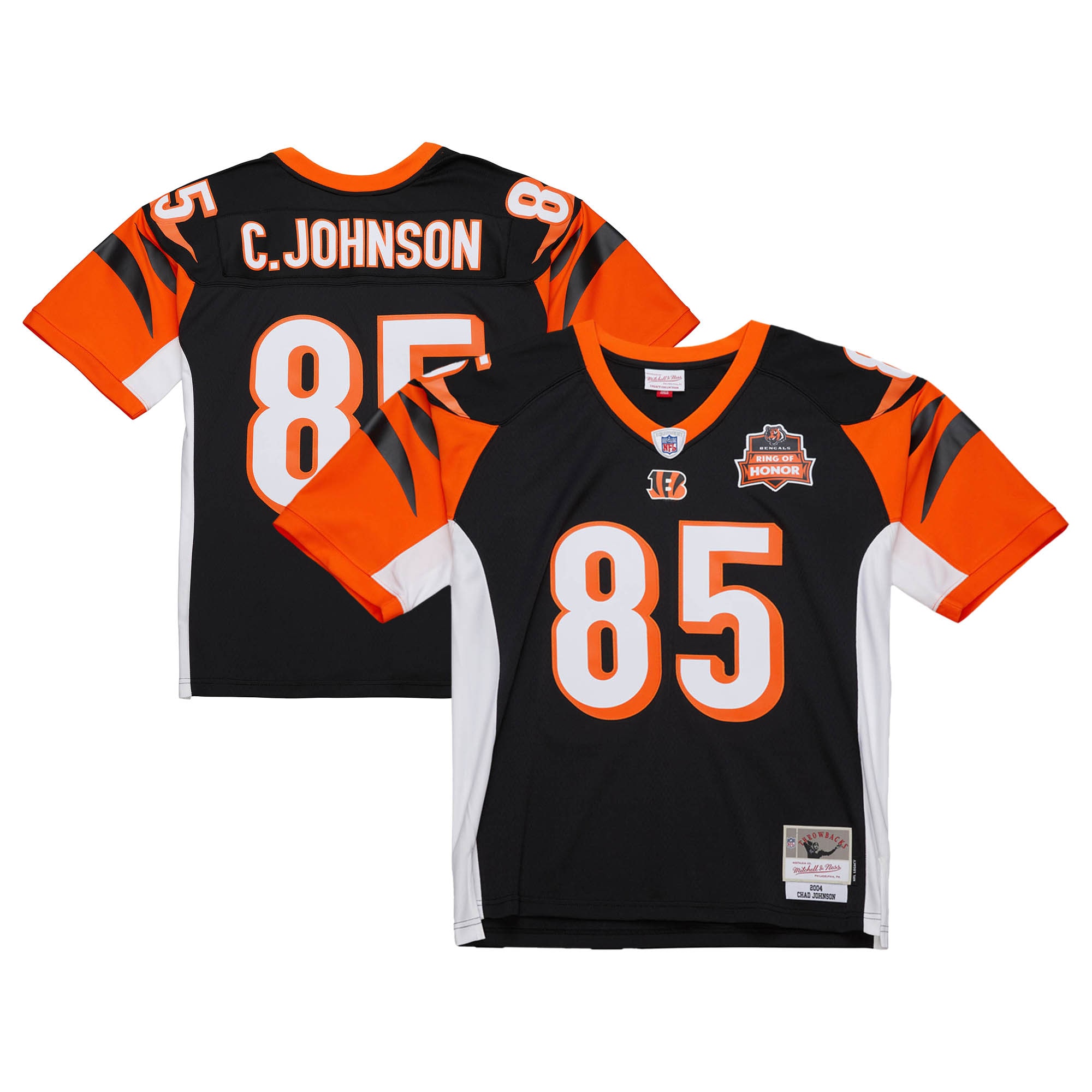 Men's Cincinnati Bengals Chad Johnson Mitchell & Ness Black 2004 Legacy Jersey JS2570 Saliibo