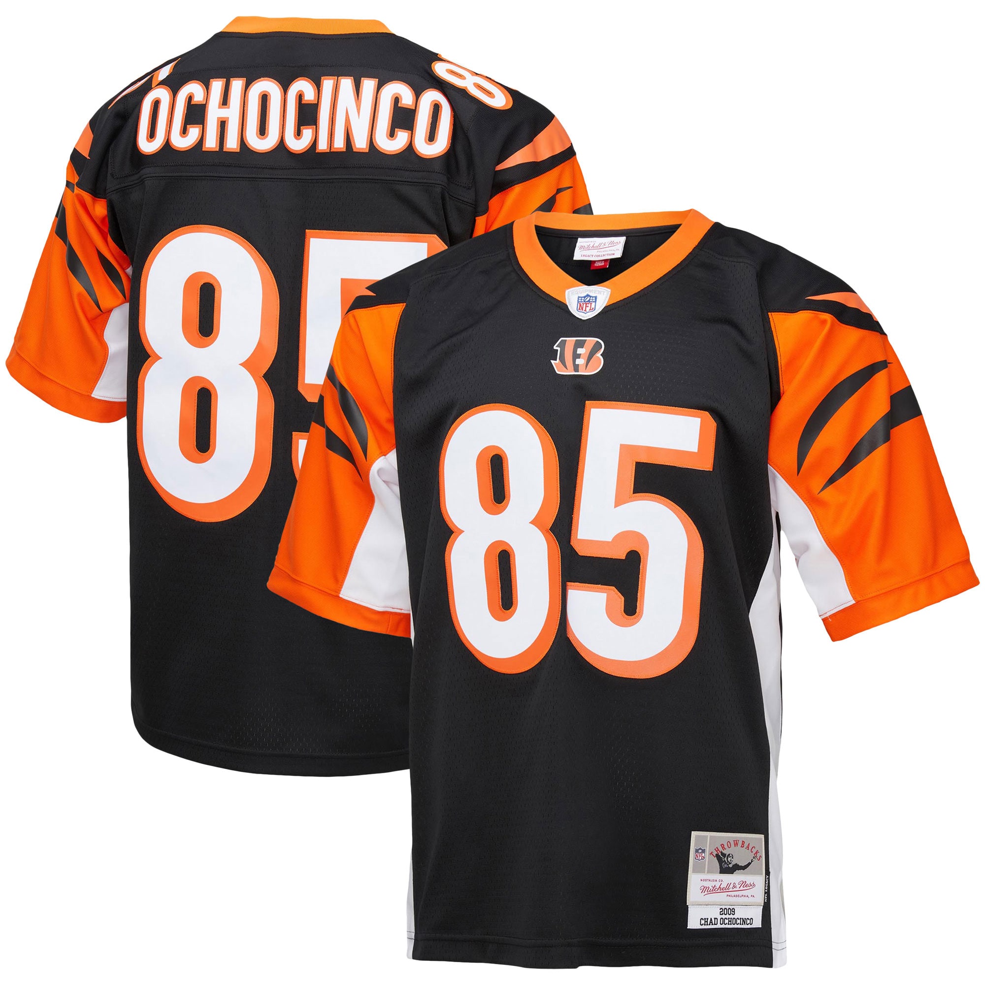Men's Cincinnati Bengals Chad Ochocinco Mitchell & Ness Black Big & Tall 2009 Retired Player Jersey JS8534 Saliibo