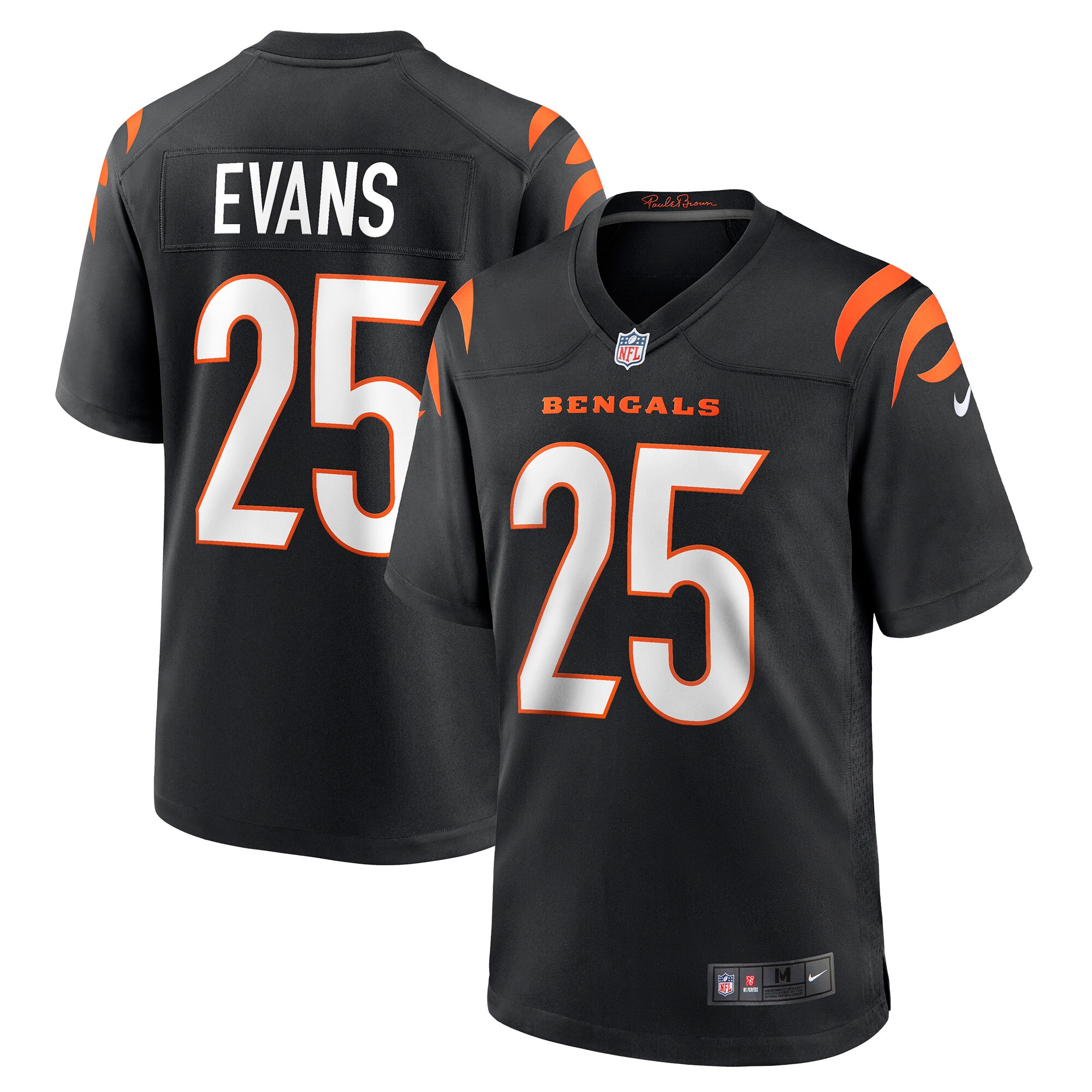 Men's Cincinnati Bengals Chris Evans Black Game Jersey JS6552 Saliibo