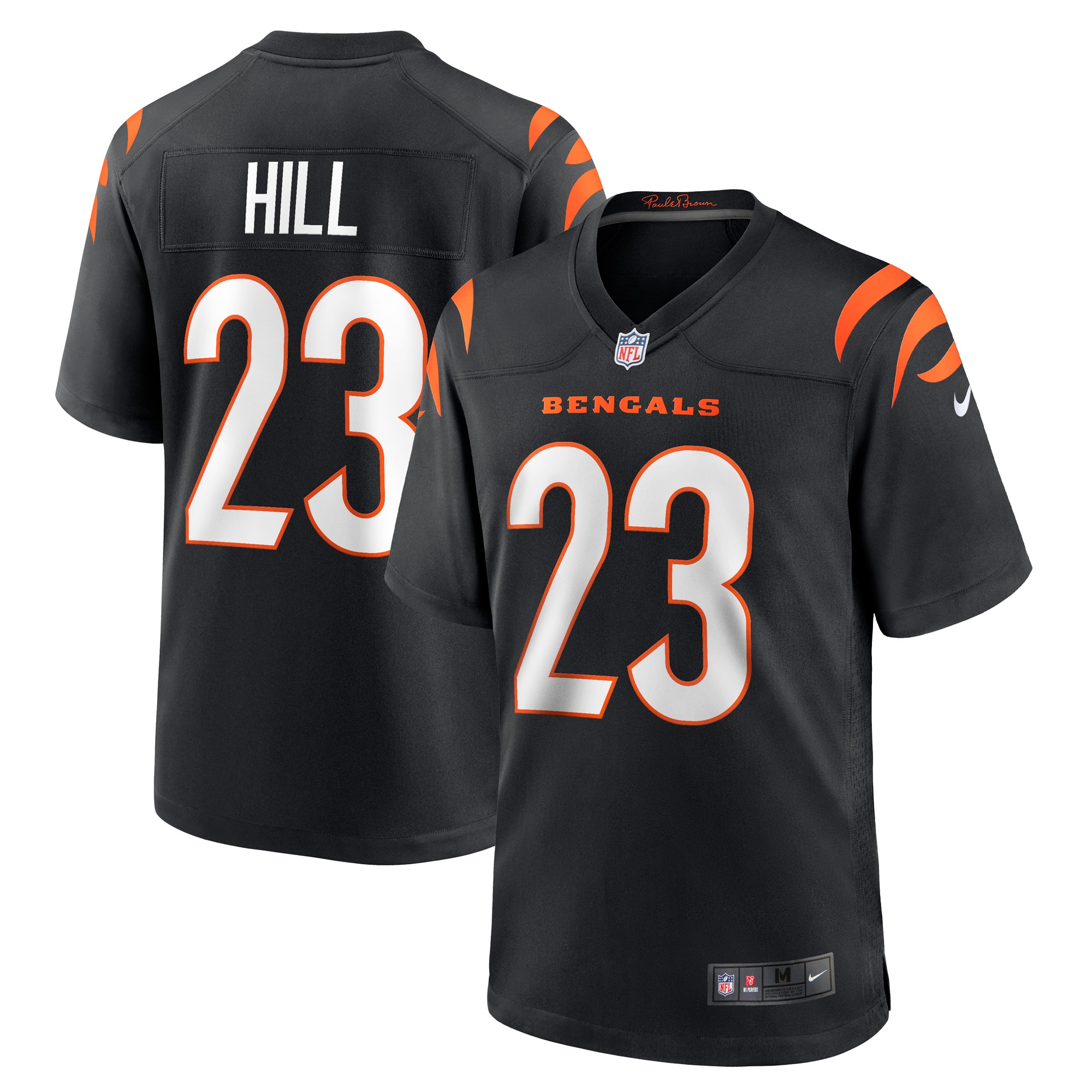 Men's Cincinnati Bengals Daxton Hill Black Player Game Jersey JS5777 Saliibo