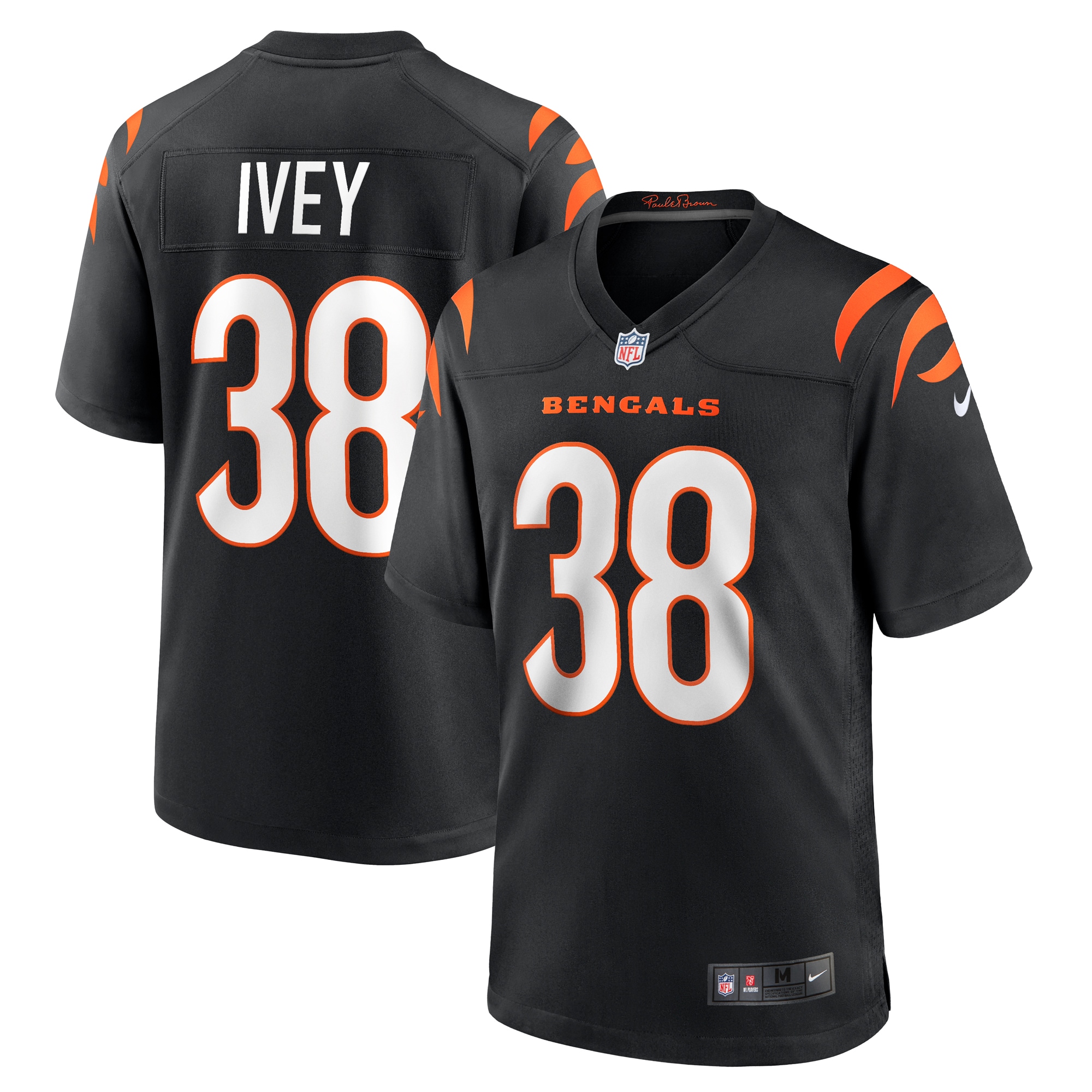 Men's Cincinnati Bengals DJ Ivey Black Team Game Jersey JS2293 Saliibo