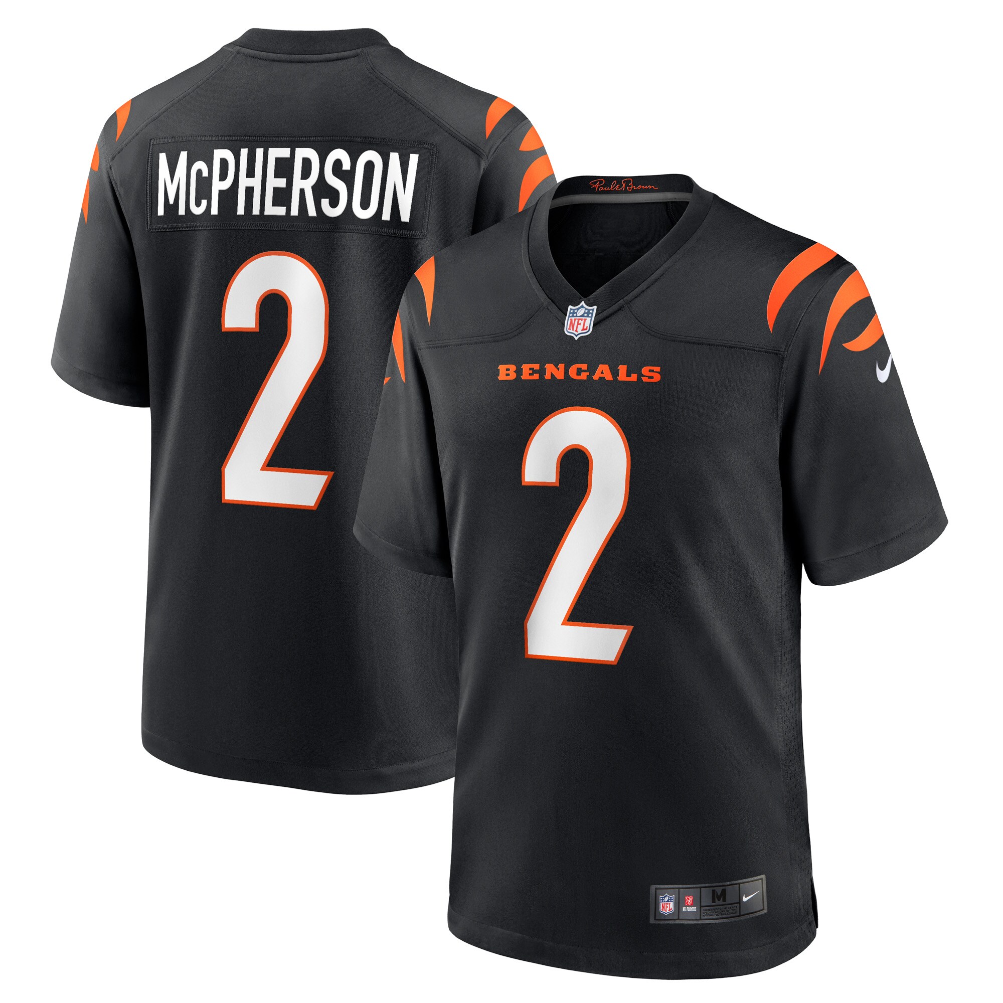Men's Cincinnati Bengals Evan McPherson Black Game Jersey JS6352 Saliibo