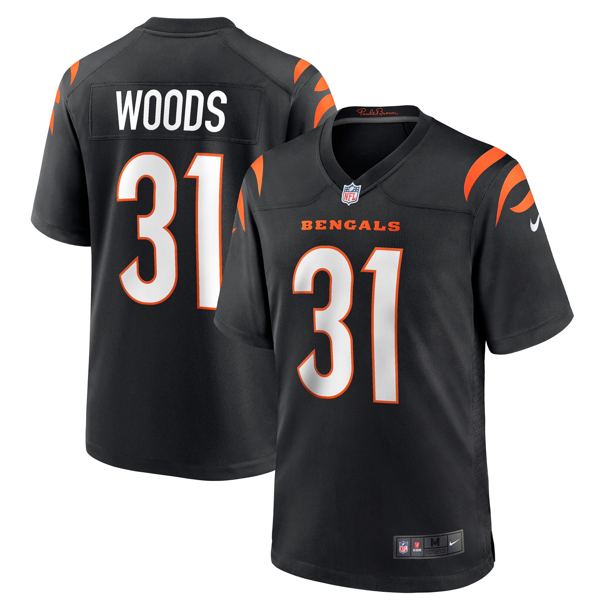 Men's Cincinnati Bengals Ickey Woods Black Retired Player Game Jersey JS9566 Saliibo