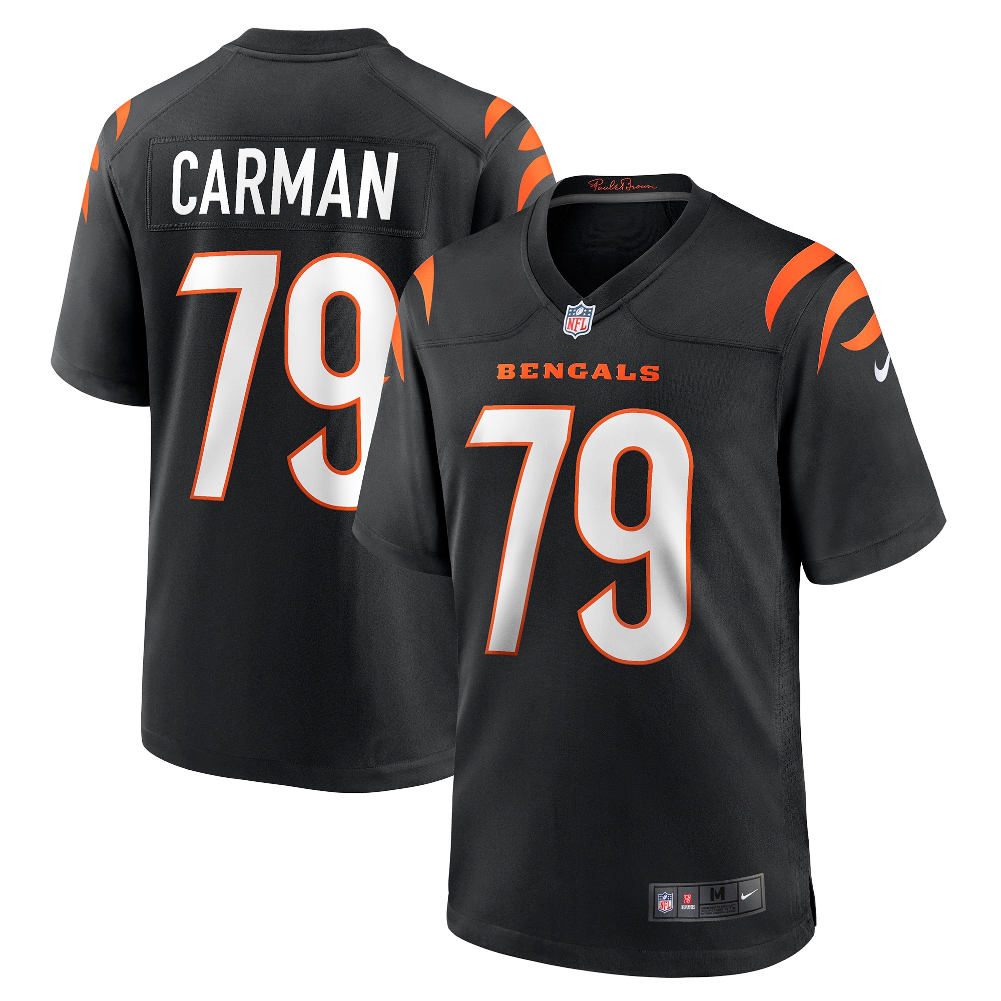 Men's Cincinnati Bengals Jackson Carman Black Game Jersey JS5595 Saliibo