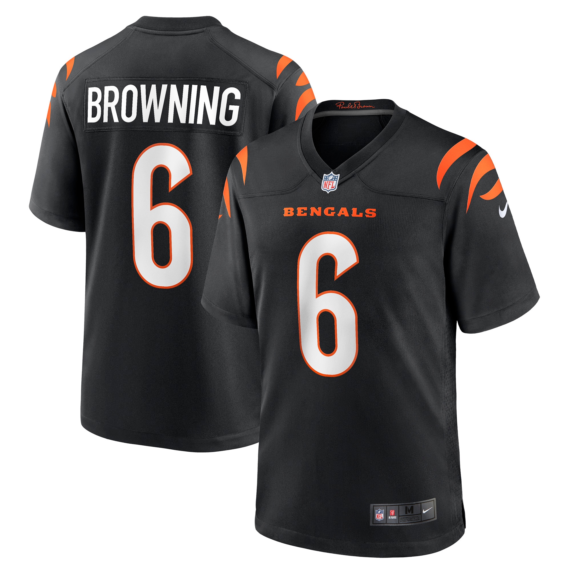 Men's Cincinnati Bengals Jake Browning Black Game Jersey JS9153 Saliibo