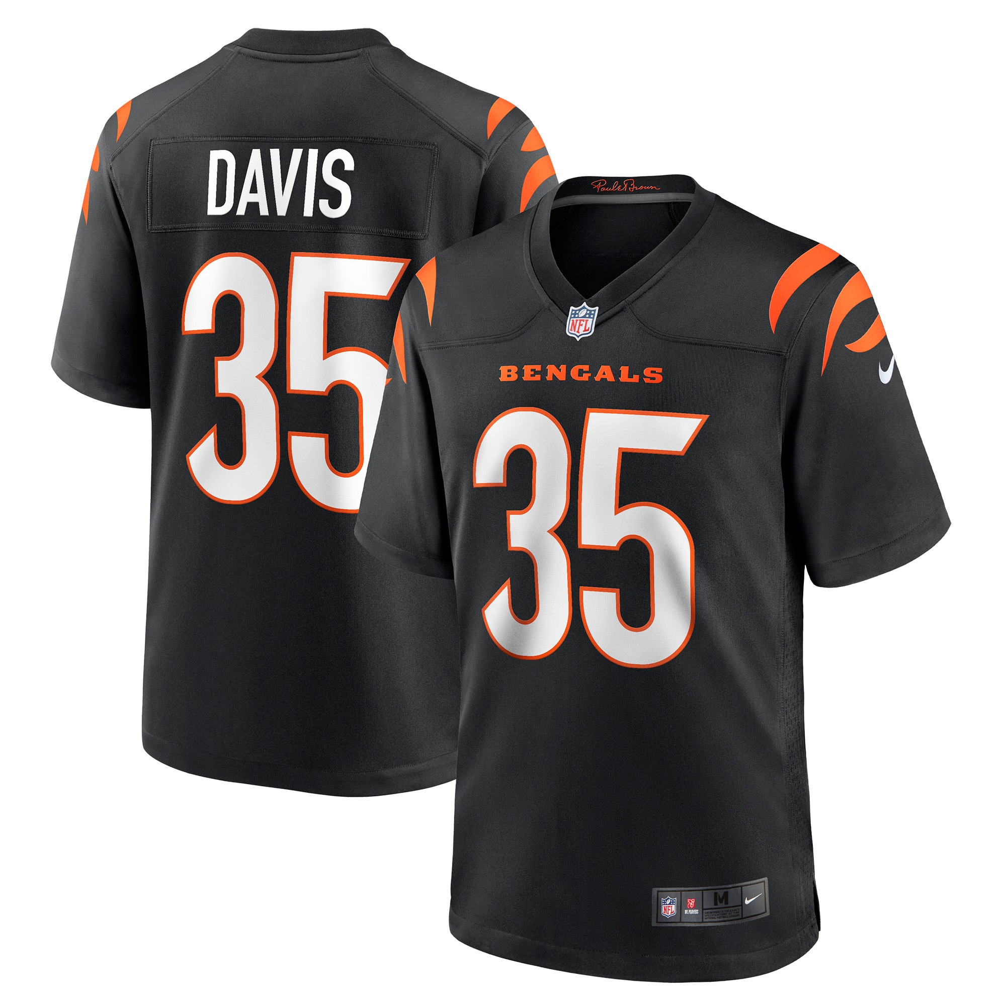 Men's Cincinnati Bengals Jalen Davis Black Game Player Jersey JS3669 Saliibo