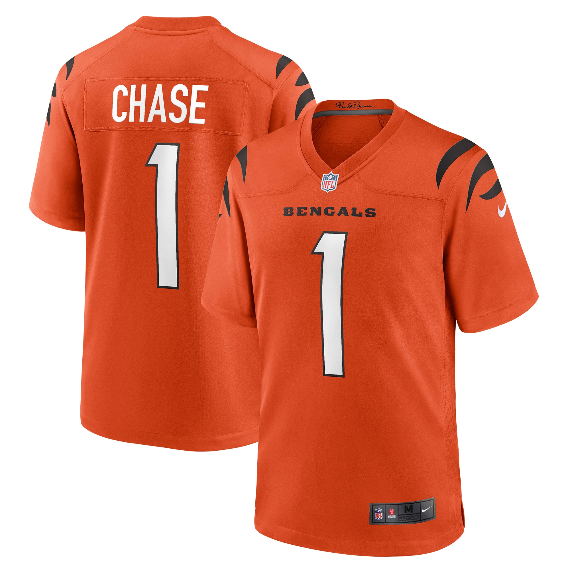 Men's Cincinnati Bengals Ja'Marr Chase Orange Game Jersey JS3157 Saliibo