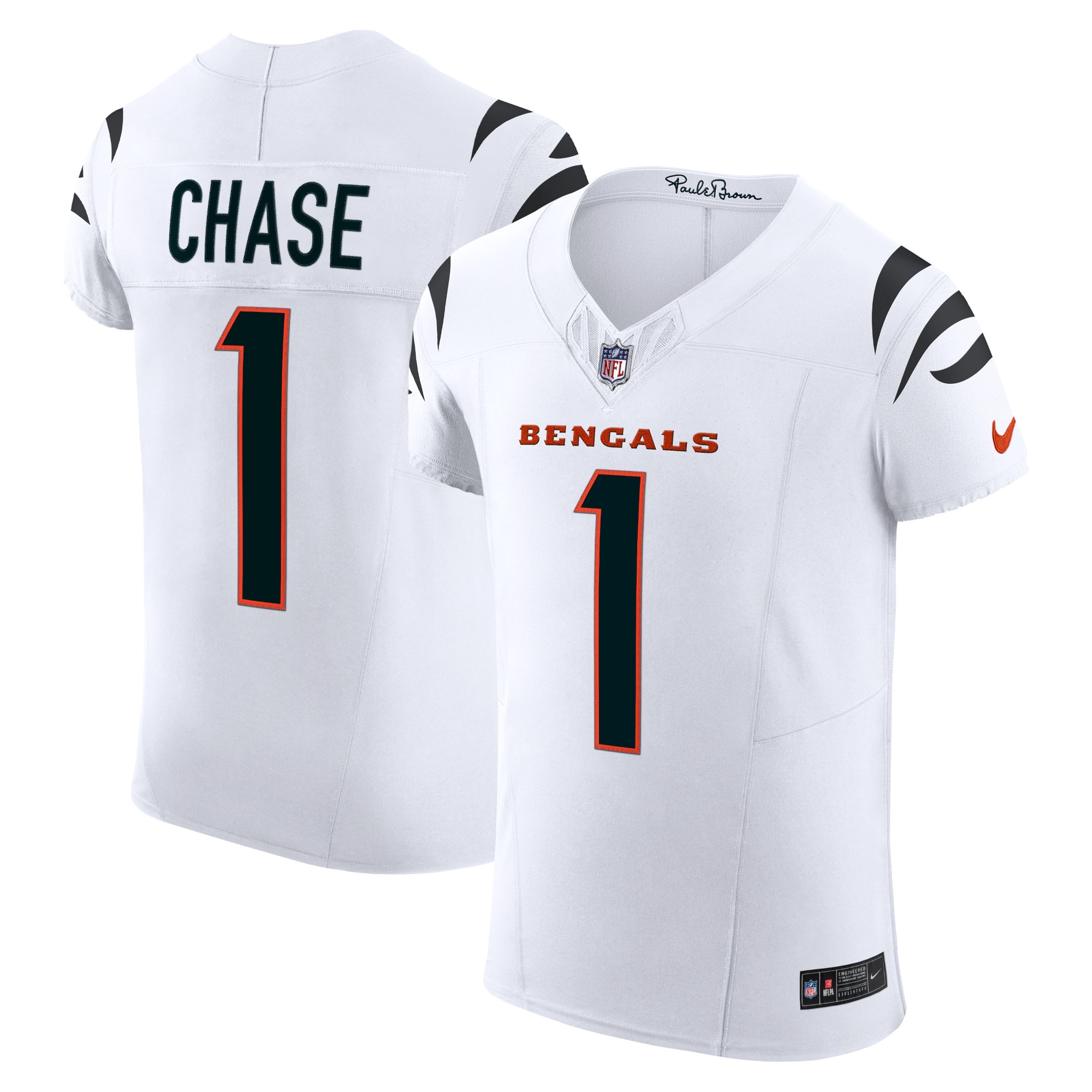 Men's Cincinnati Bengals Ja'Marr Chase White Vapor F.U.S.E. Elite Jersey JS9630 Saliibo