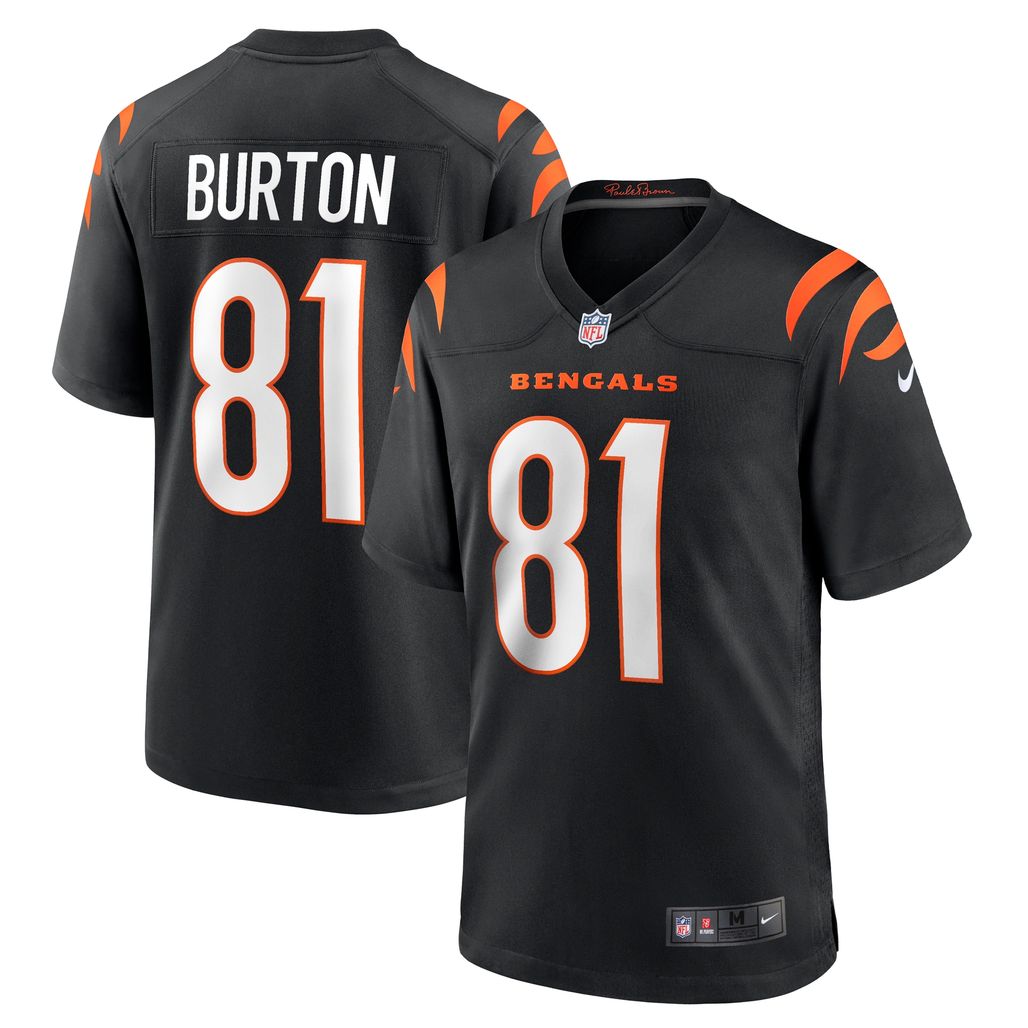 Men's Cincinnati Bengals Jermaine Burton Black Game Jersey JS8023 Saliibo