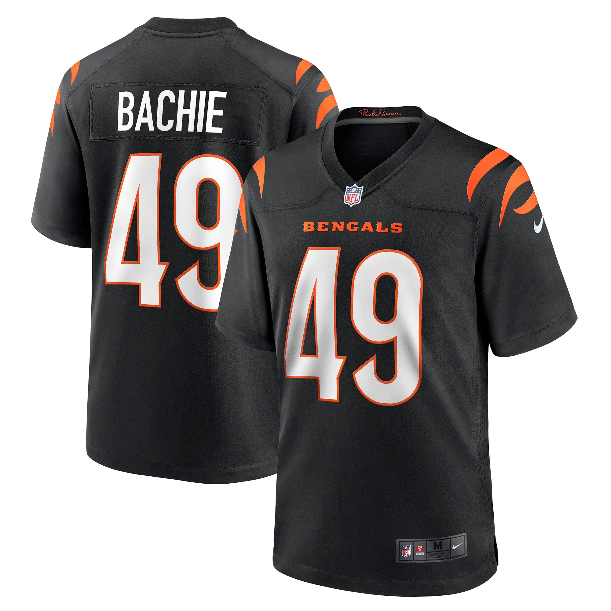 Men's Cincinnati Bengals Joe Bachie Black Game Jersey JS6539 Saliibo