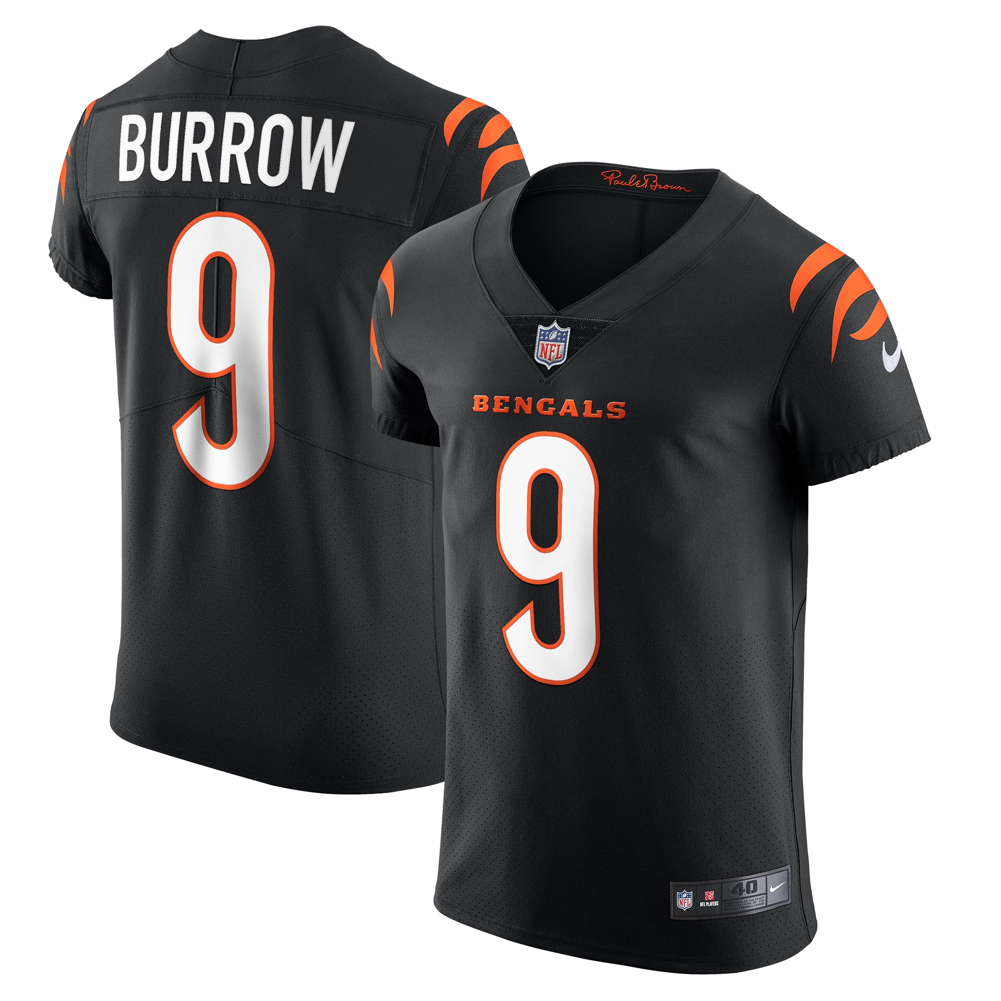 Men's Cincinnati Bengals Joe Burrow Black Vapor Elite Jersey JS6535 Saliibo