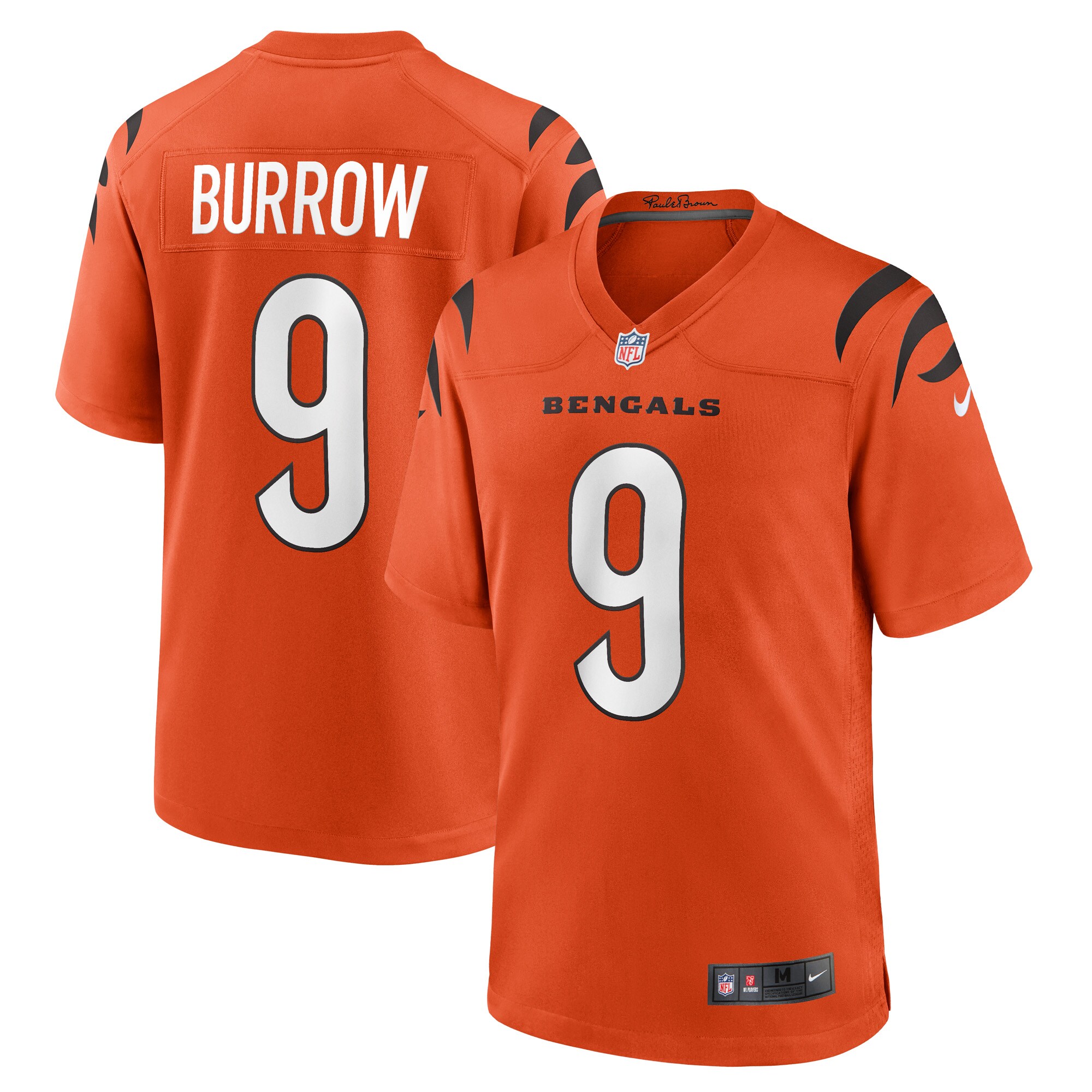 Men's Cincinnati Bengals Joe Burrow Orange Game Jersey JS2452 Saliibo