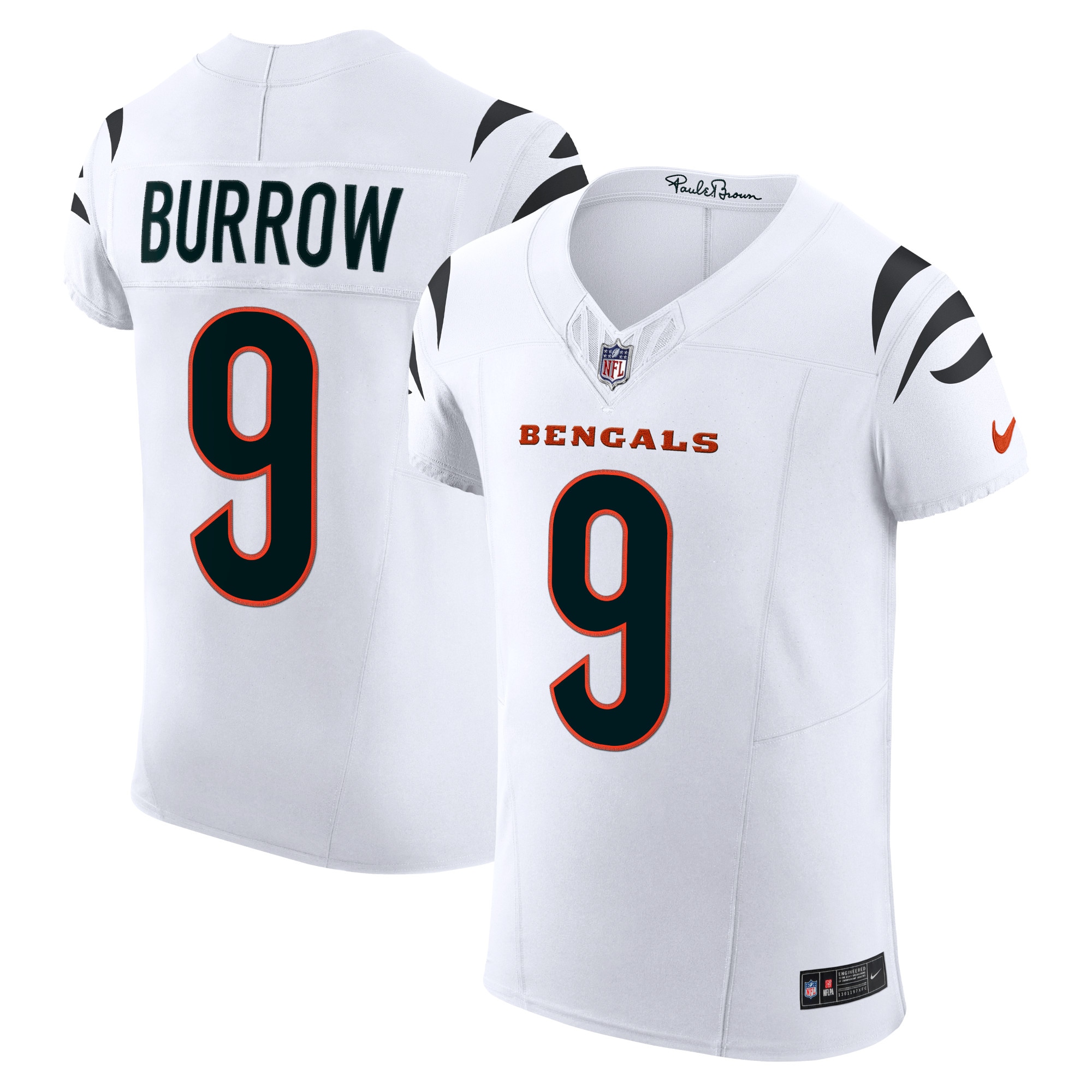 Men's Cincinnati Bengals Joe Burrow White Vapor F.U.S.E. Elite Jersey JS9552 Saliibo