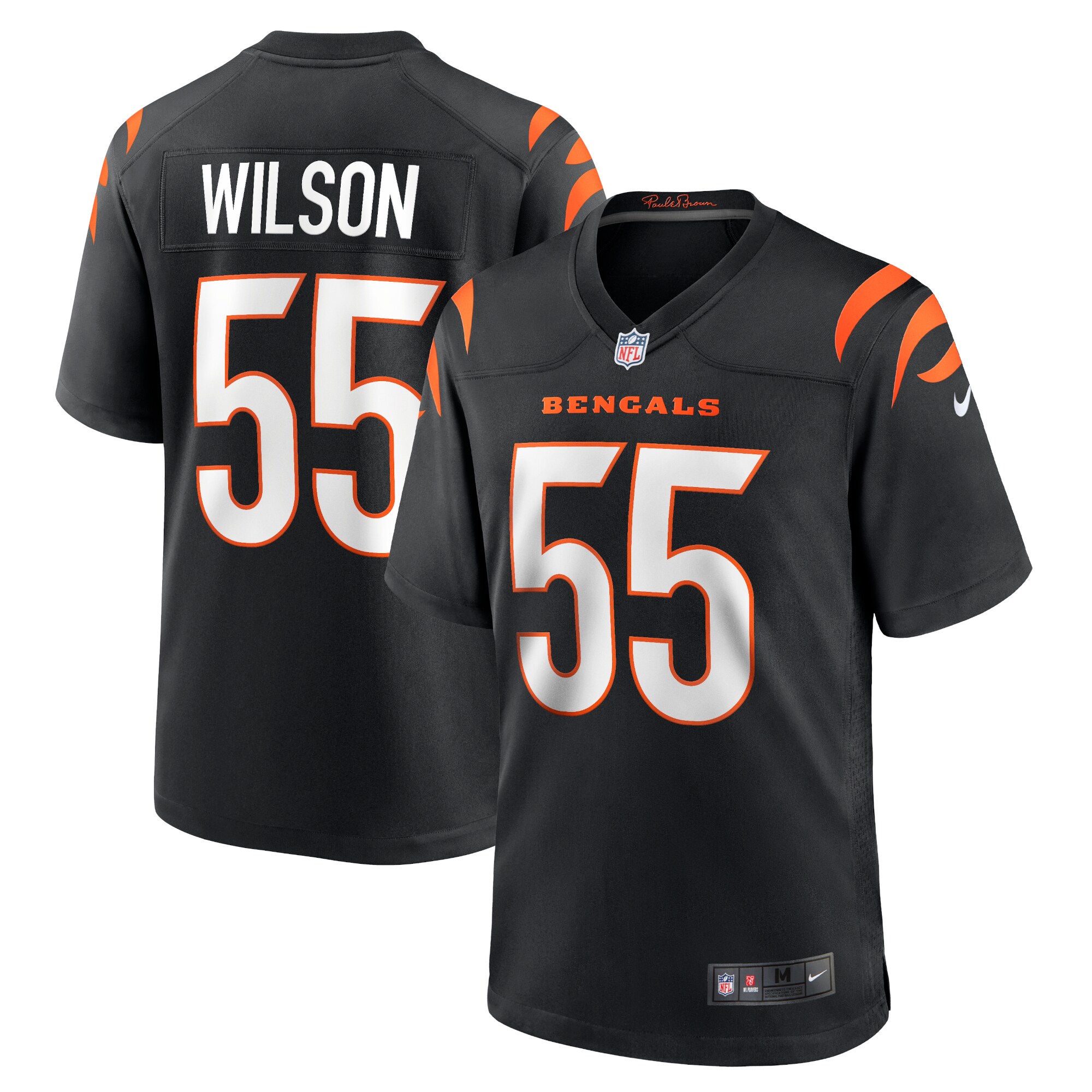Men's Cincinnati Bengals Logan Wilson Black Game Jersey JS1853 Saliibo